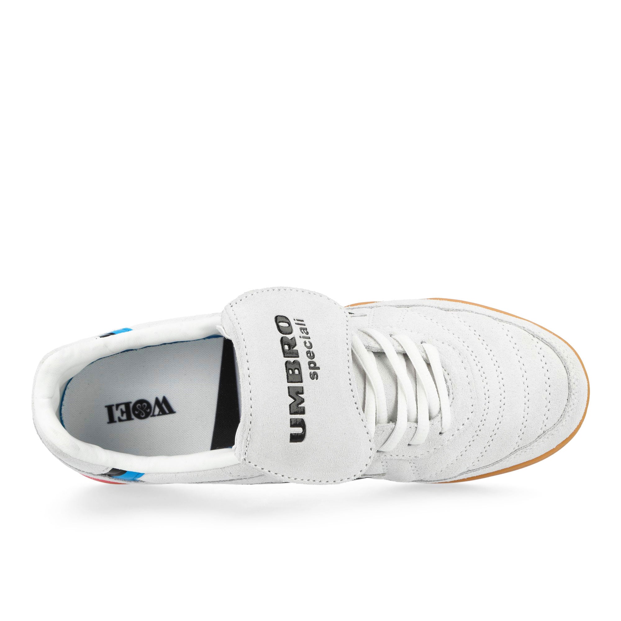 Woei x Umbro Speciali TR Suede White / Black / Light Pink / Light Blue Low Top Sneakers 45574U-NU6 Detail View 2 | Overkill