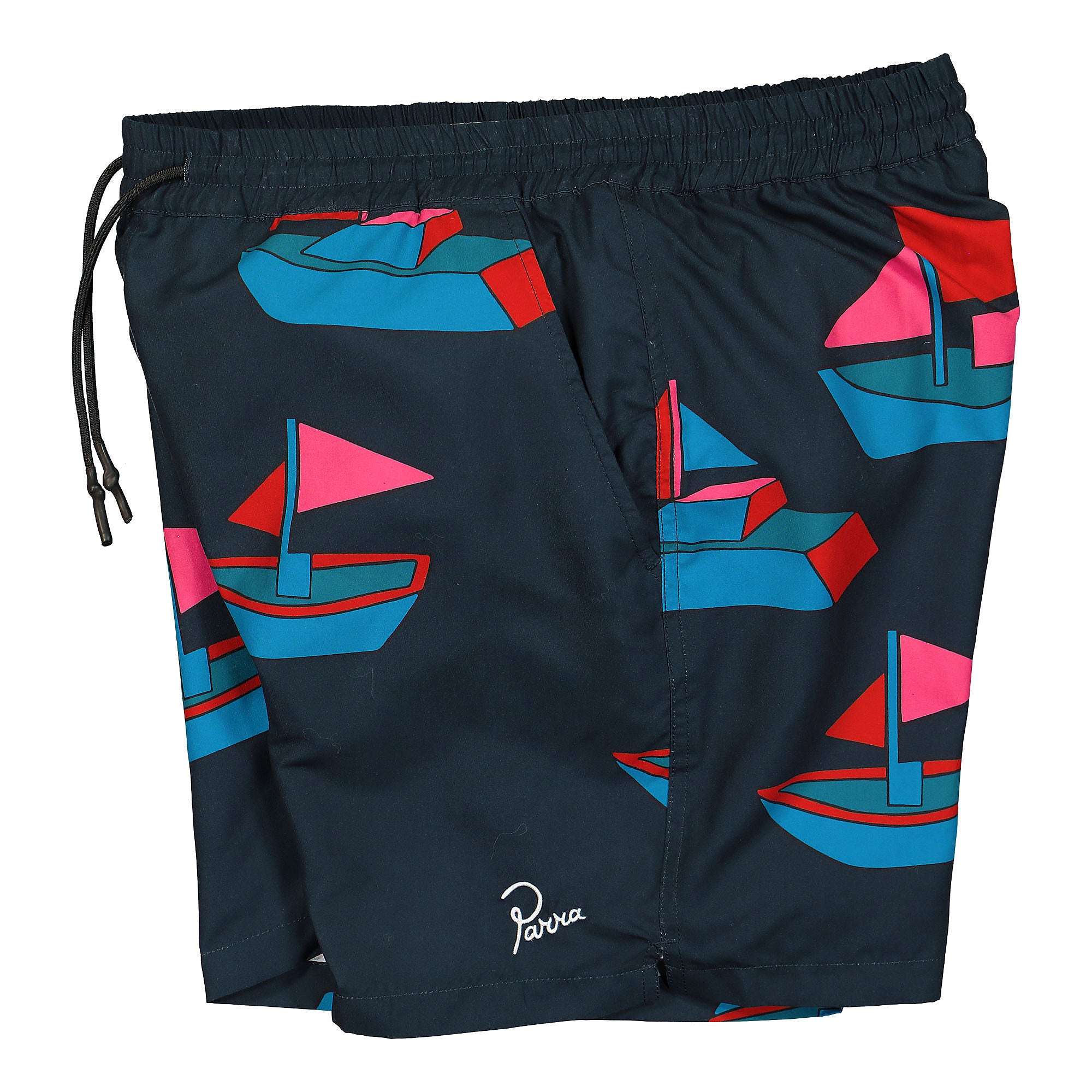Parra Paper Boats Swim Shorts Navy Blue Swimwear Close-up | Overkill