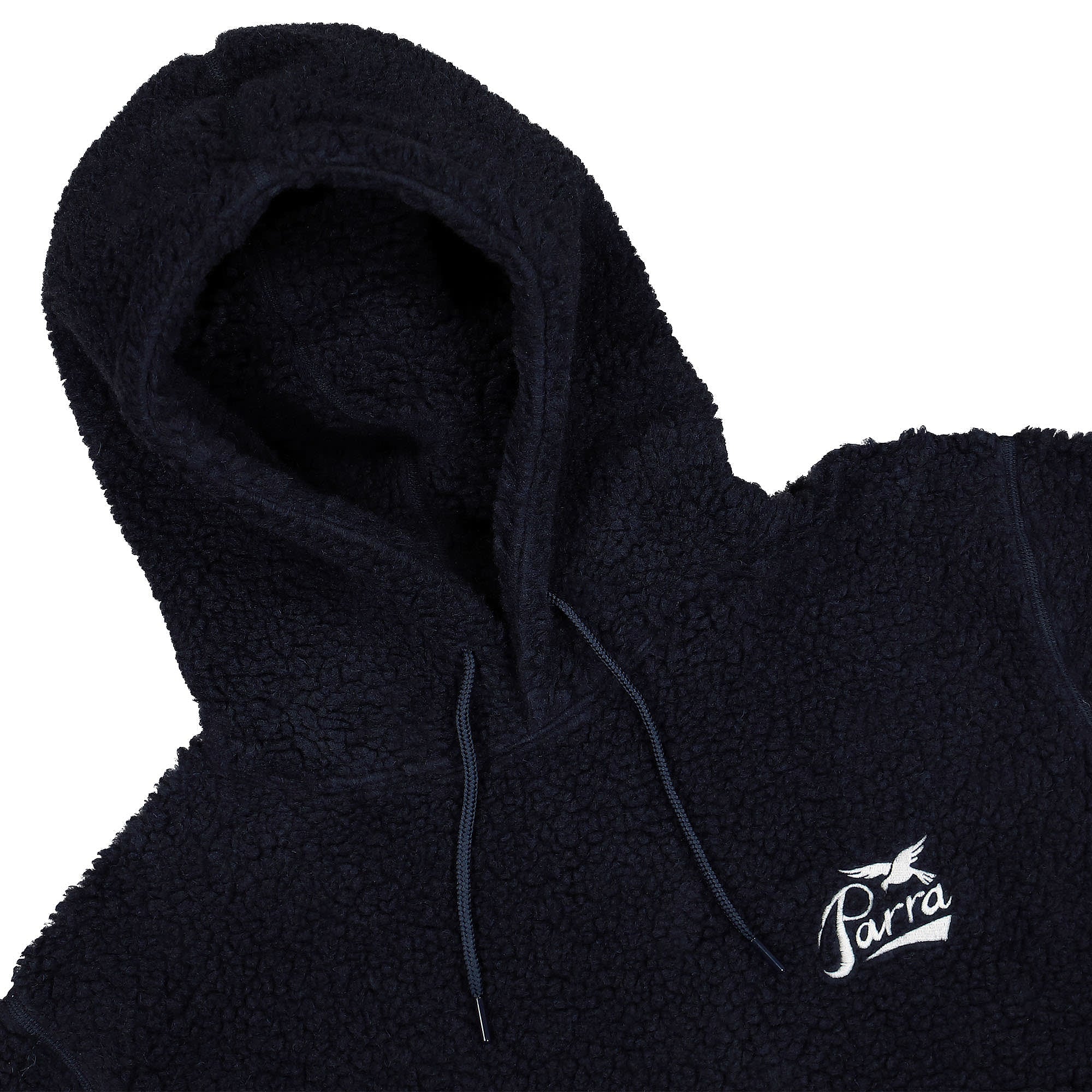 Parra Pencil Bird Polar Fleece Pullover Navy Blue Sweatshirts Close-up | Overkill