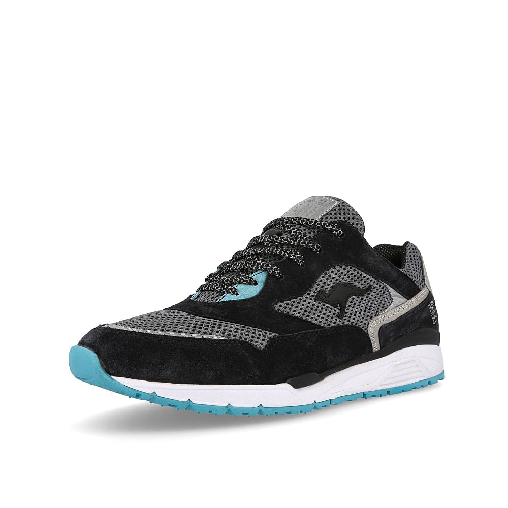KangaROOS Easy Does It x KangaROOS Ultimate Jet Black-Steel Grey Sneakers Close Up | Overkill