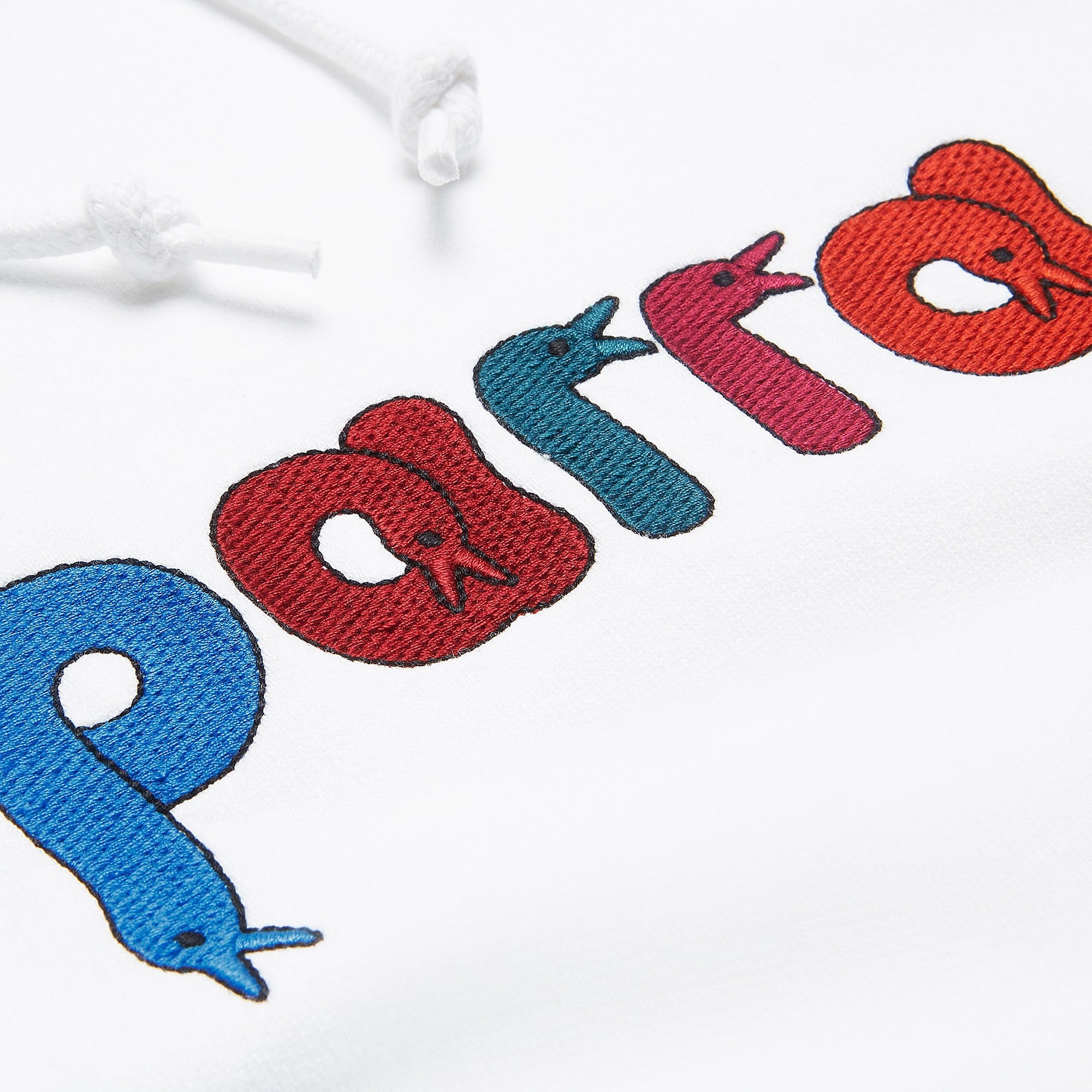 Parra Bird Face Font Hooded Sweatshirt White Hoodies Material | Overkill