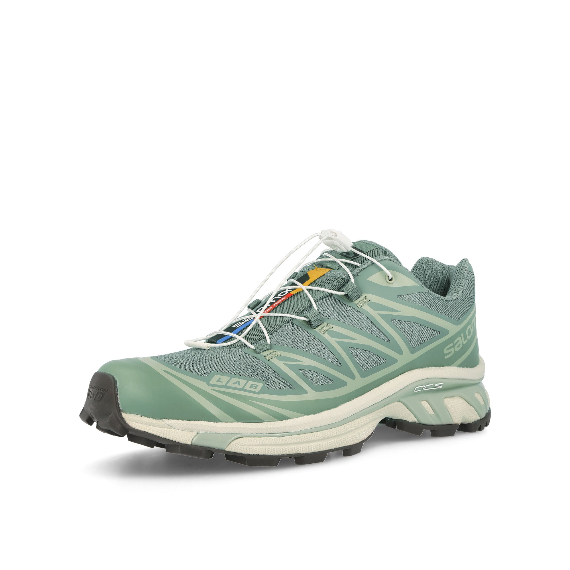 Salomon XT-6 Laurel Wreath-Lily Pad-Desert Sage Sneakers Close Up | Overkill