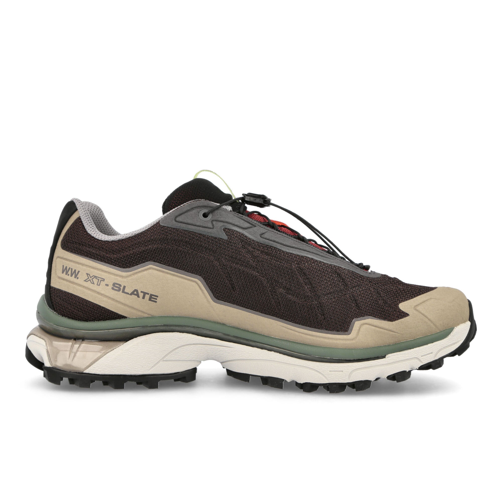 Salomon Wood Wood x Salomon TX-Slate Black Coffee / Biking Red / Quit Shade Sneakers Silhouette | Overkill