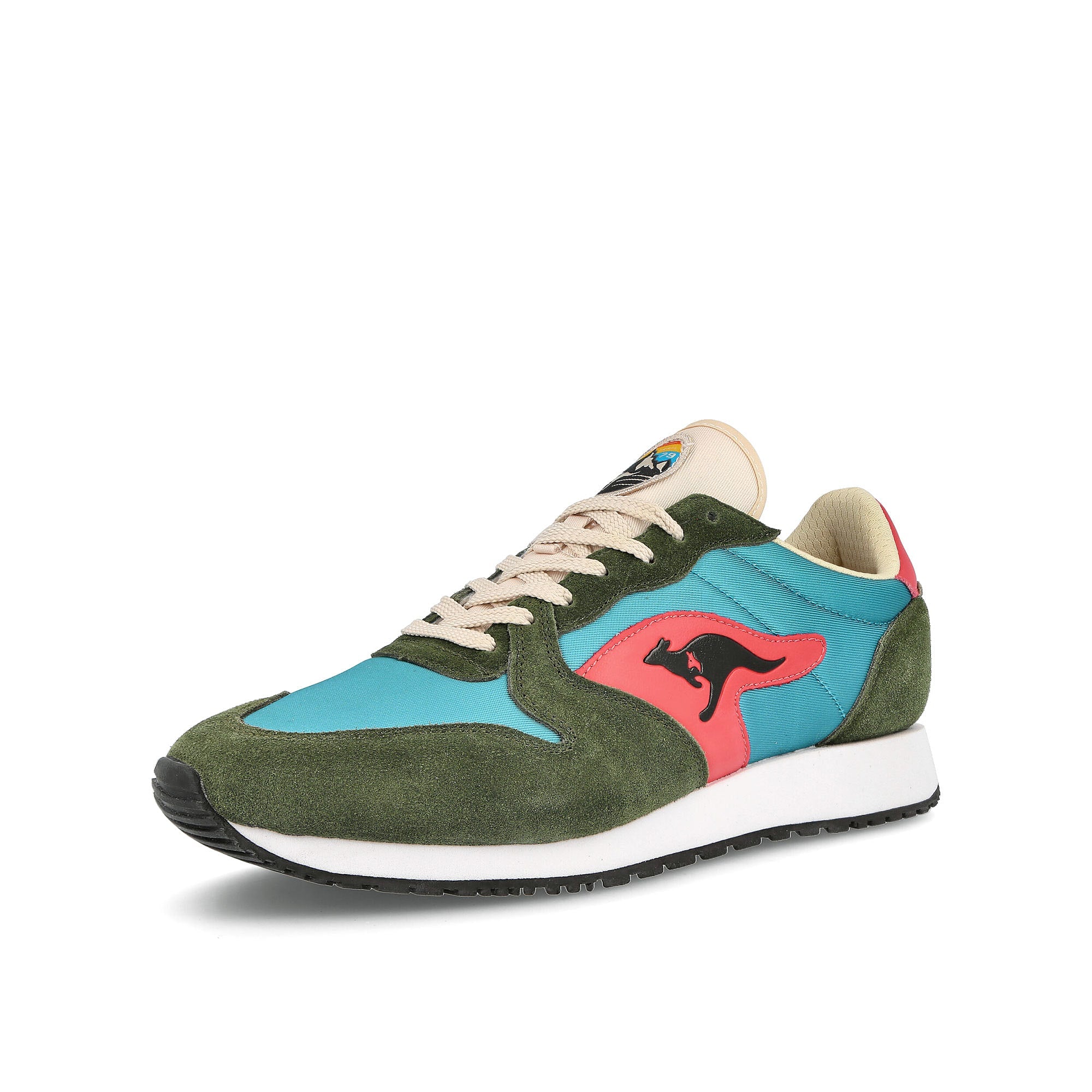 KangaROOS rally trail Olive-Midnight Blue Sneakers Close Up | Overkill