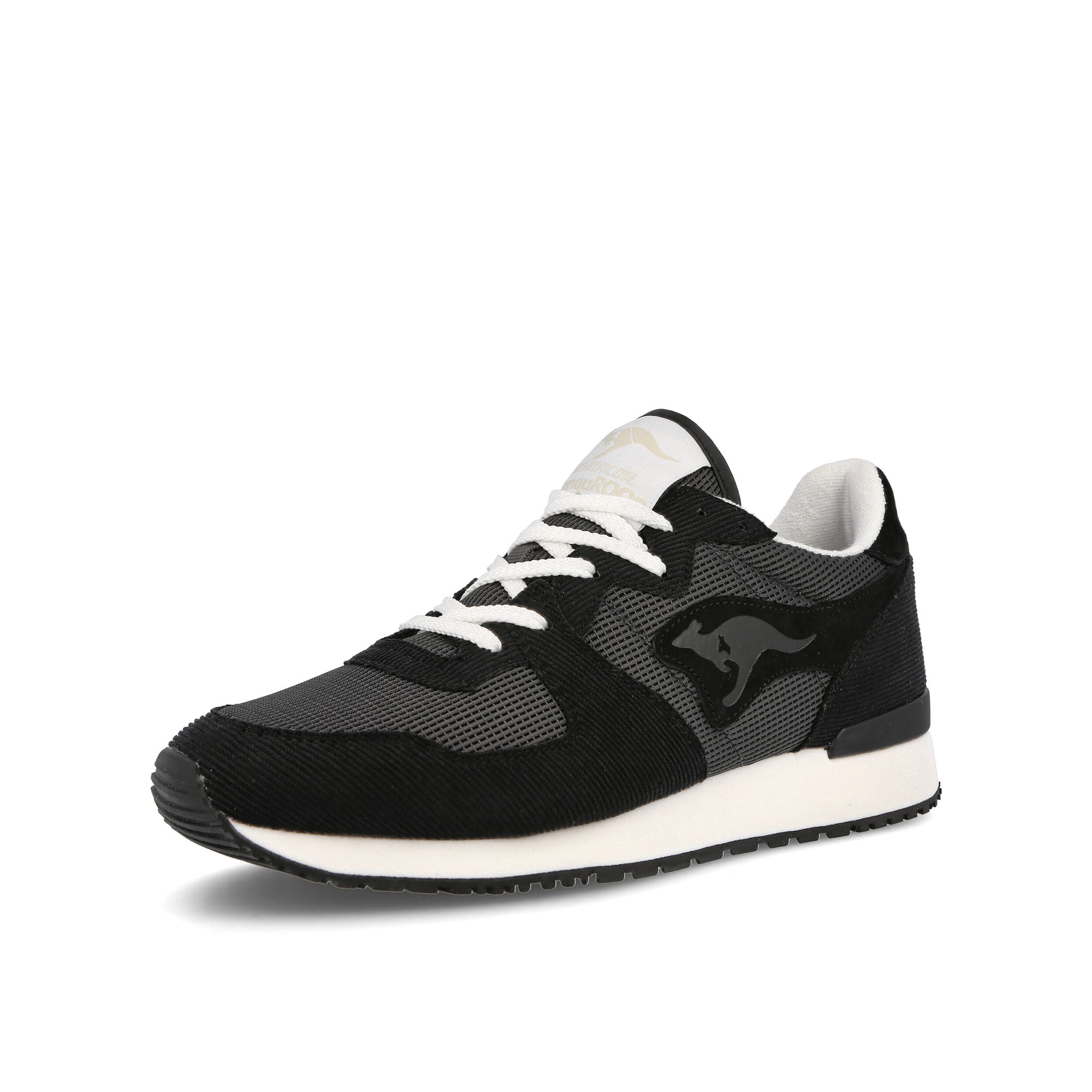KangaROOS aussie micro cord Jet Black-Steel Grey Sneakers Close Up | Overkill