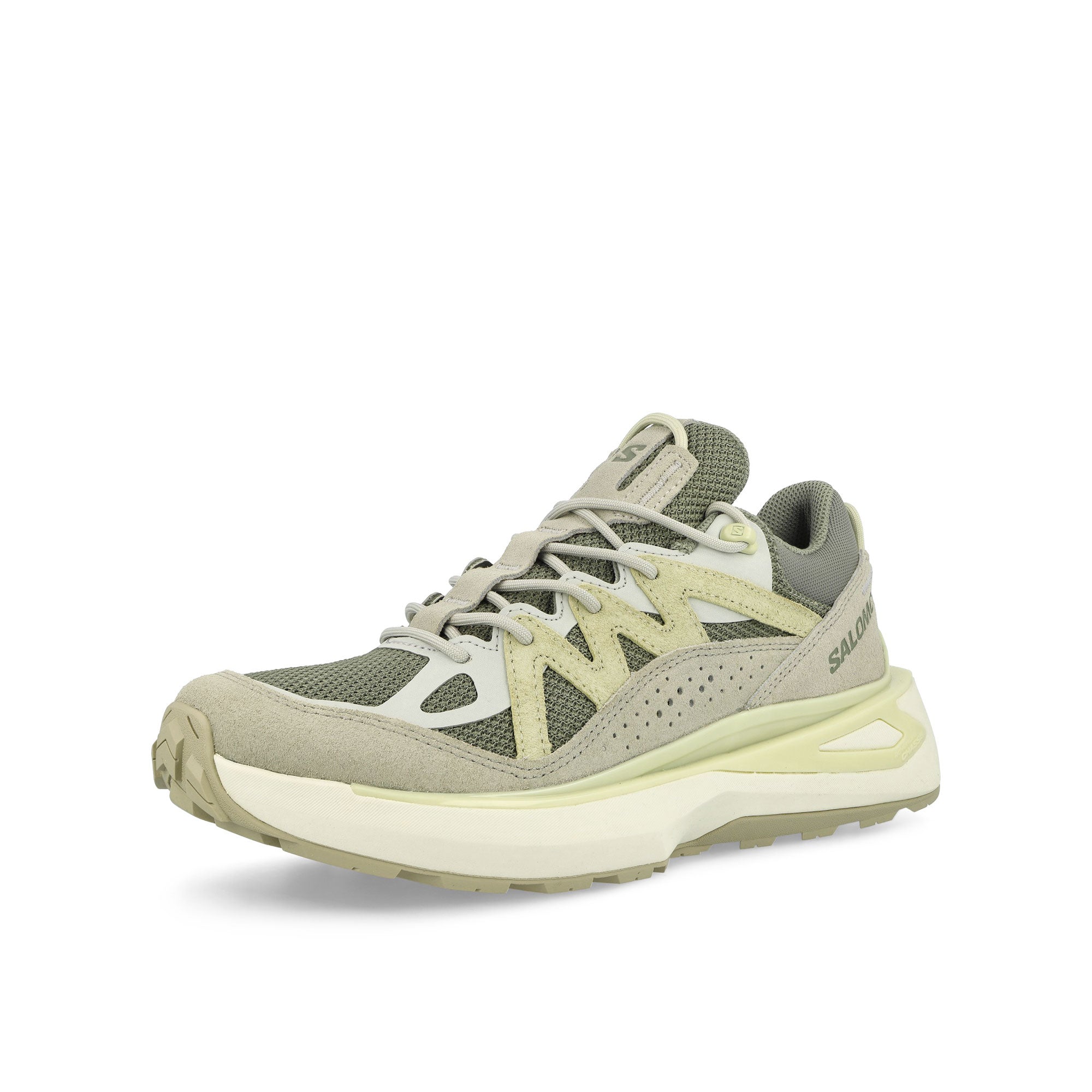 Salomon Odyssey Elmt Low Shadow / Metal / Aloe Wash Sneakers Close Up | Overkill
