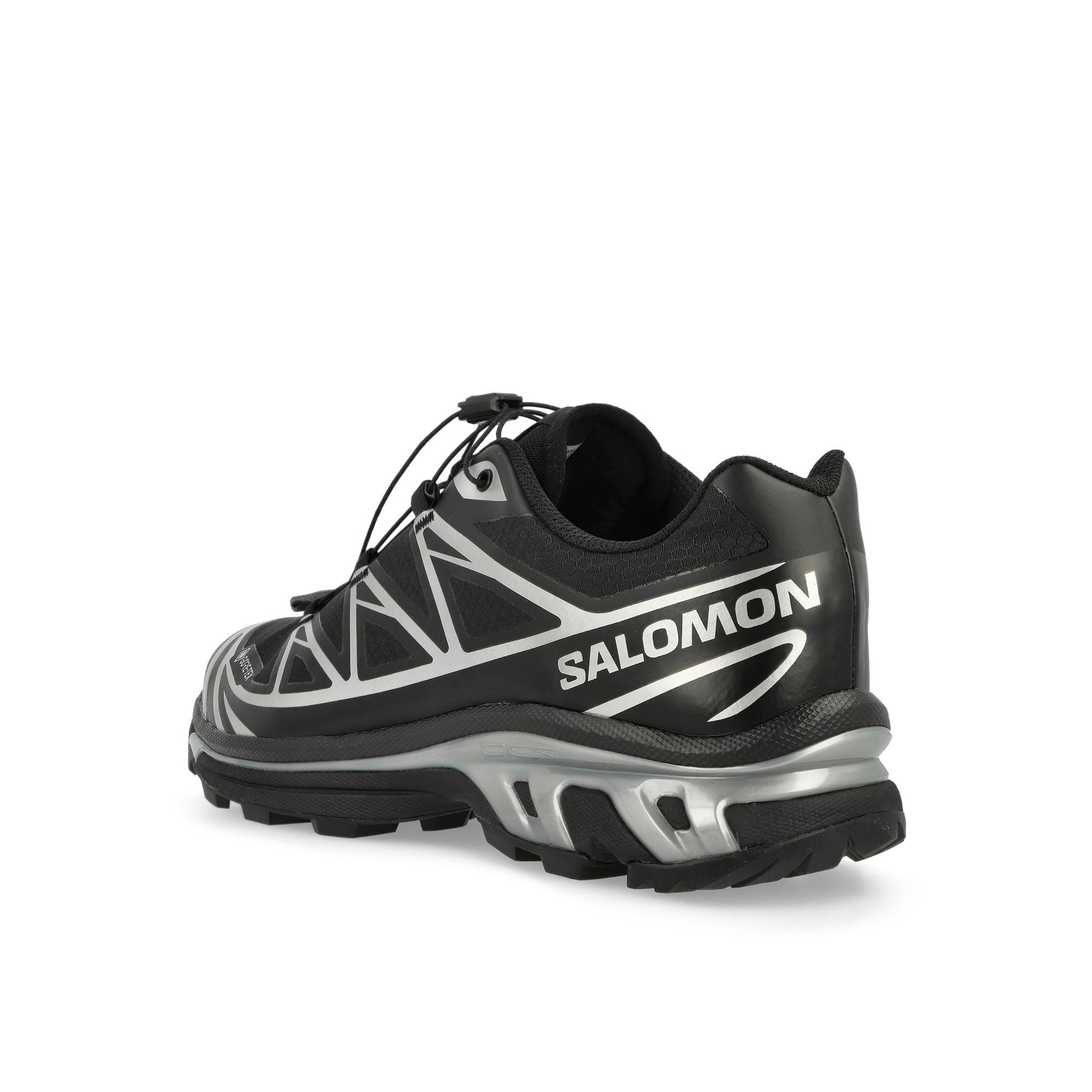 Salomon XT-6 GTX Black / Black / Footwear Silver Low Top Sneakers Close Up | Overkill