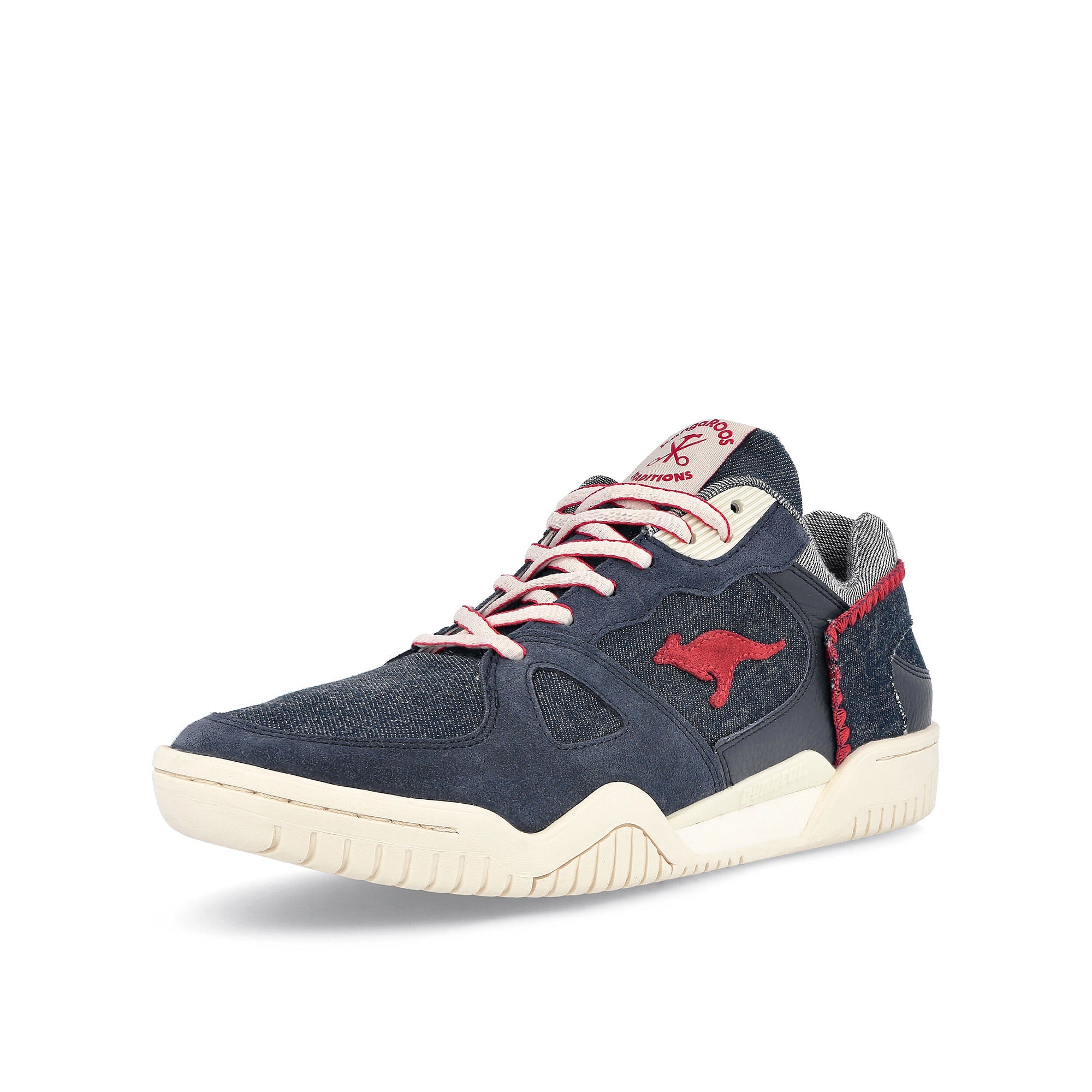 KangaROOS roostraditions denim Dark Navy-Red Sneakers Close Up | Overkill