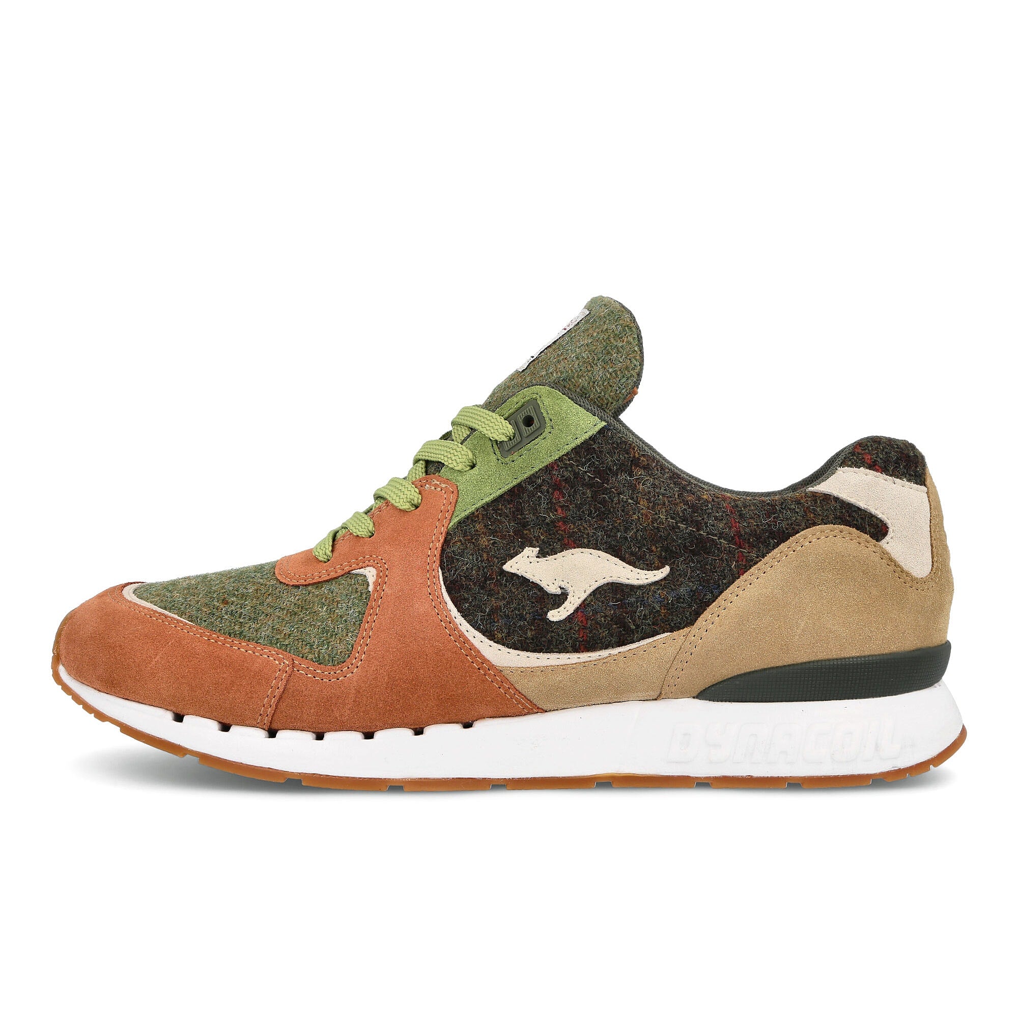 KangaROOS Harris Tweed x KangaROOS ROOStraditions Forest Green-Cream White Sneakers 47511 000 8083 | Overkill