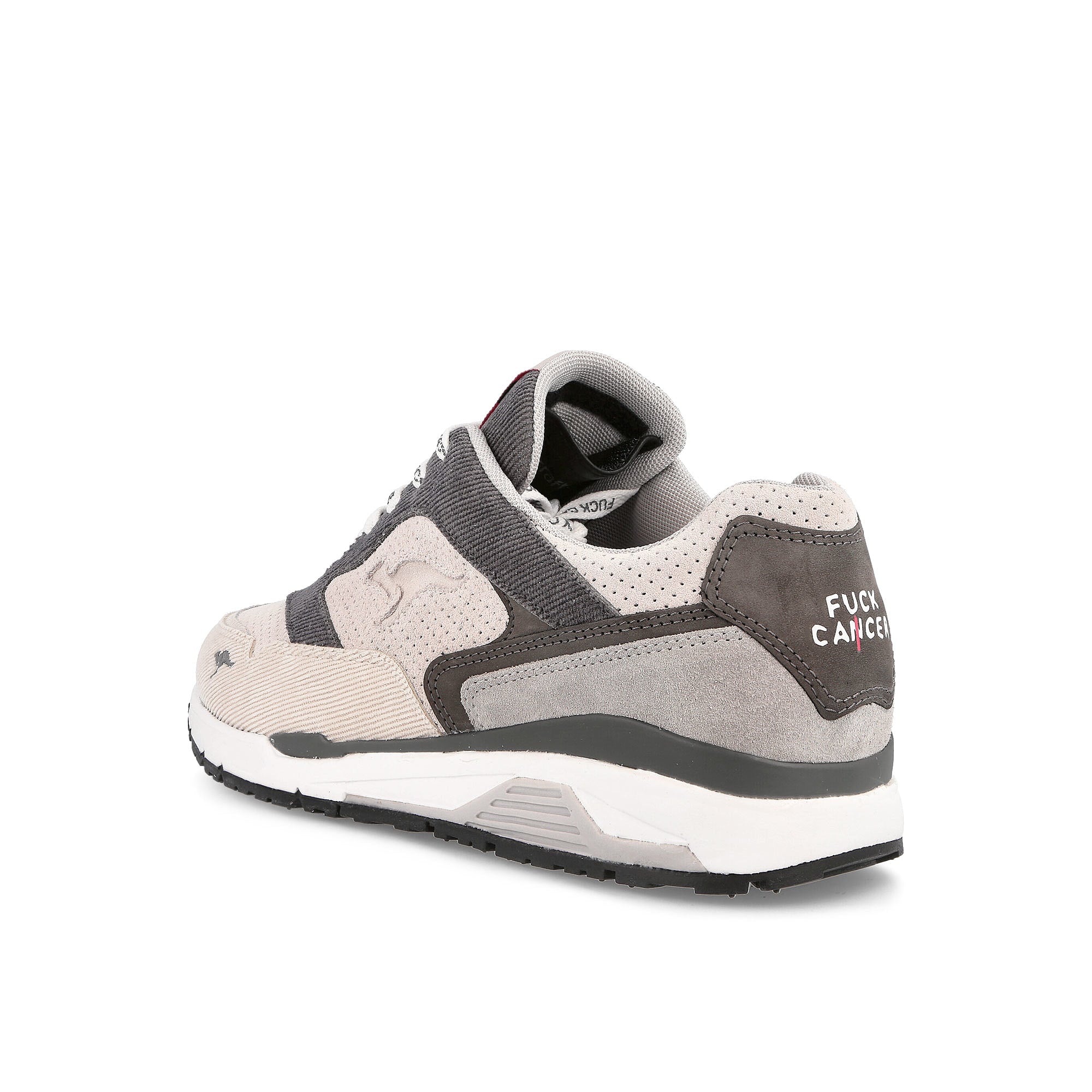 KangaROOS Acribik x NOBU x KangaROOS Fuck Cancer Steel Grey-Vapor Grey Low Top Sneakers Material | Overkill