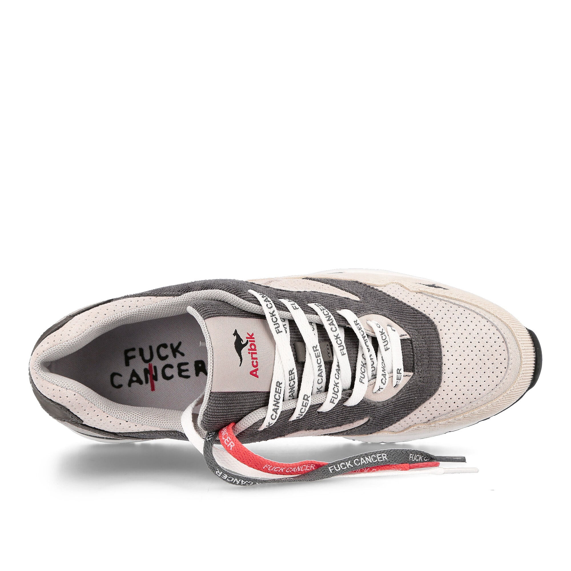 KangaROOS Acribik x NOBU x KangaROOS Fuck Cancer Steel Grey-Vapor Grey Low Top Sneakers Detailfoto | Overkill