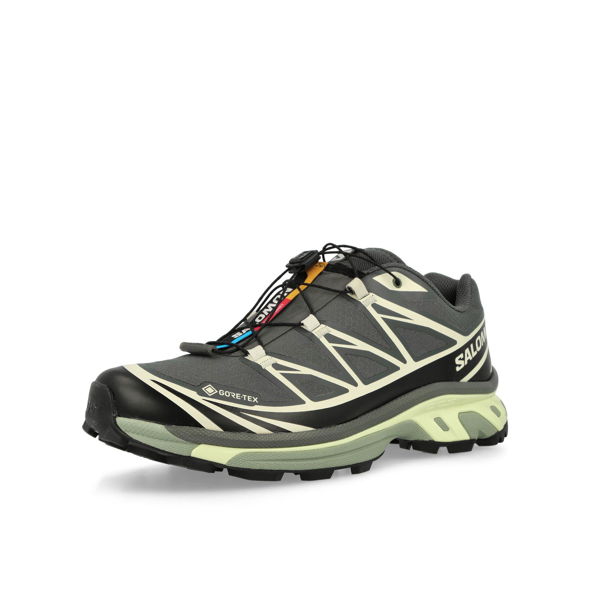 Salomon XT-6 GTX Urban Chic / Black / Lime Cream Low Top Sneakers Close Up | Overkill