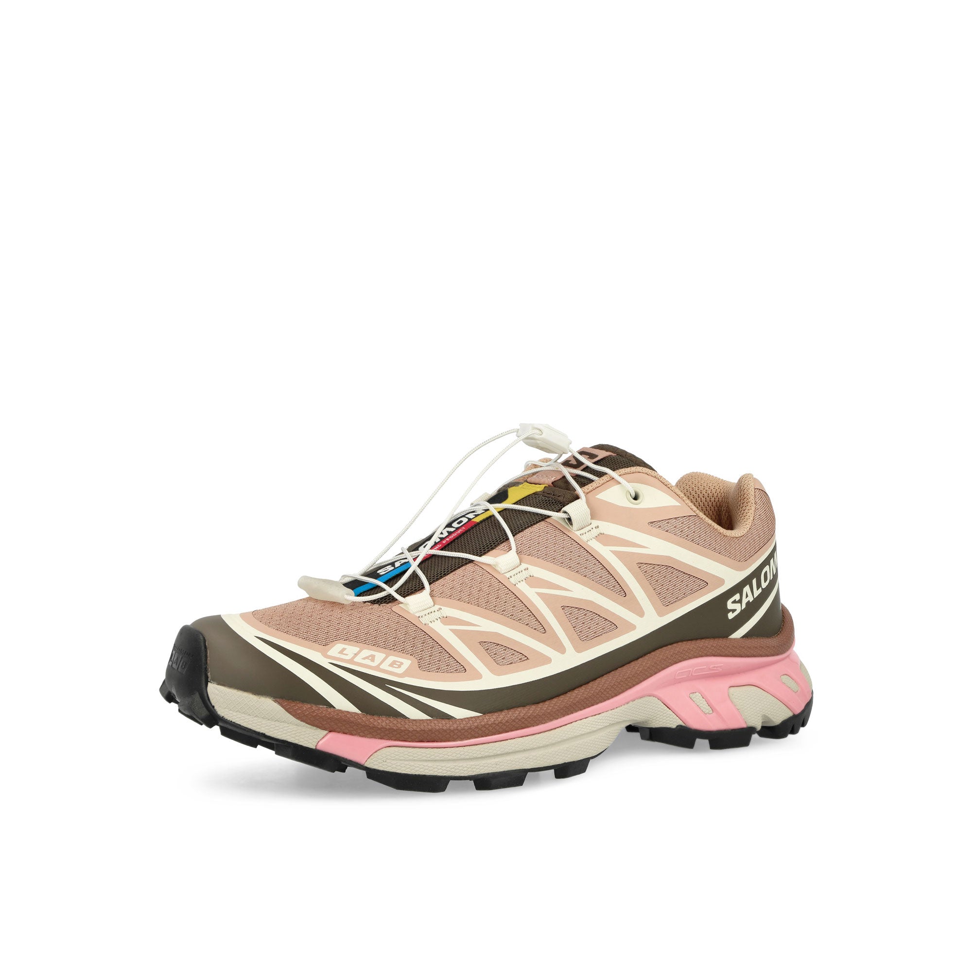 Salomon XT-6 Mahogan Rose / Earth Brown / Flamingo Pink Low Top Sneakers Close Up | Overkill
