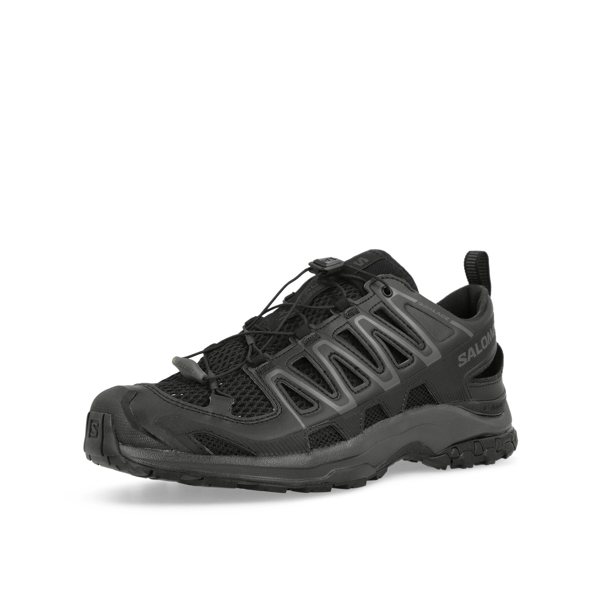 Salomon XA Pro 3D Amphib Black / Black / Black Low Top Sneakers Close Up | Overkill