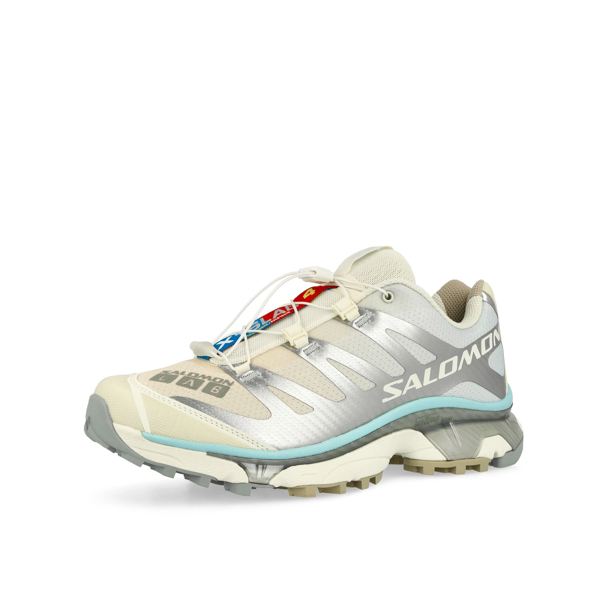 Salomon XT-4 OG Vanilla Ice / Ballad Blue / Tender Peach Low Top Sneakers Close Up | Overkill