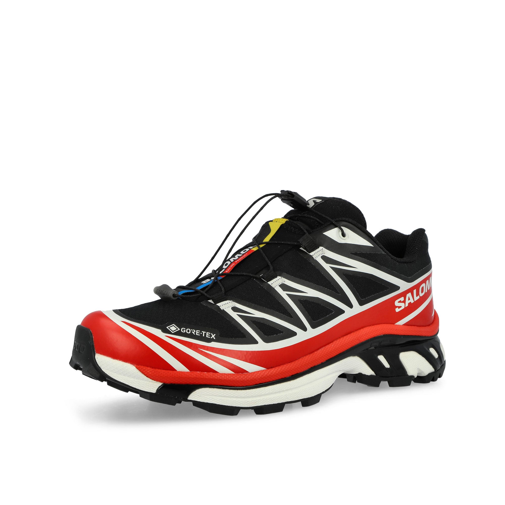 Salomon XT-6 GTX Black / Flame Scarlet / Vanilla Ice Low Top Sneakers 479749 Close-up | Overkill