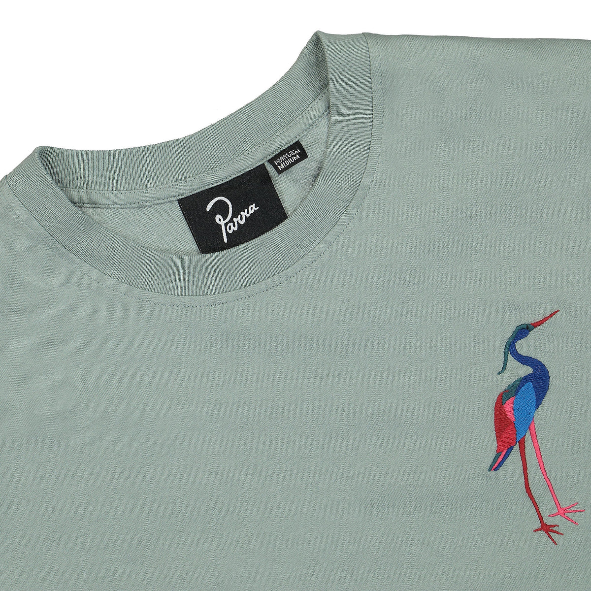 Parra The Cammon Crane T-Shirt Pistache T-Shirts Close-up | Overkill