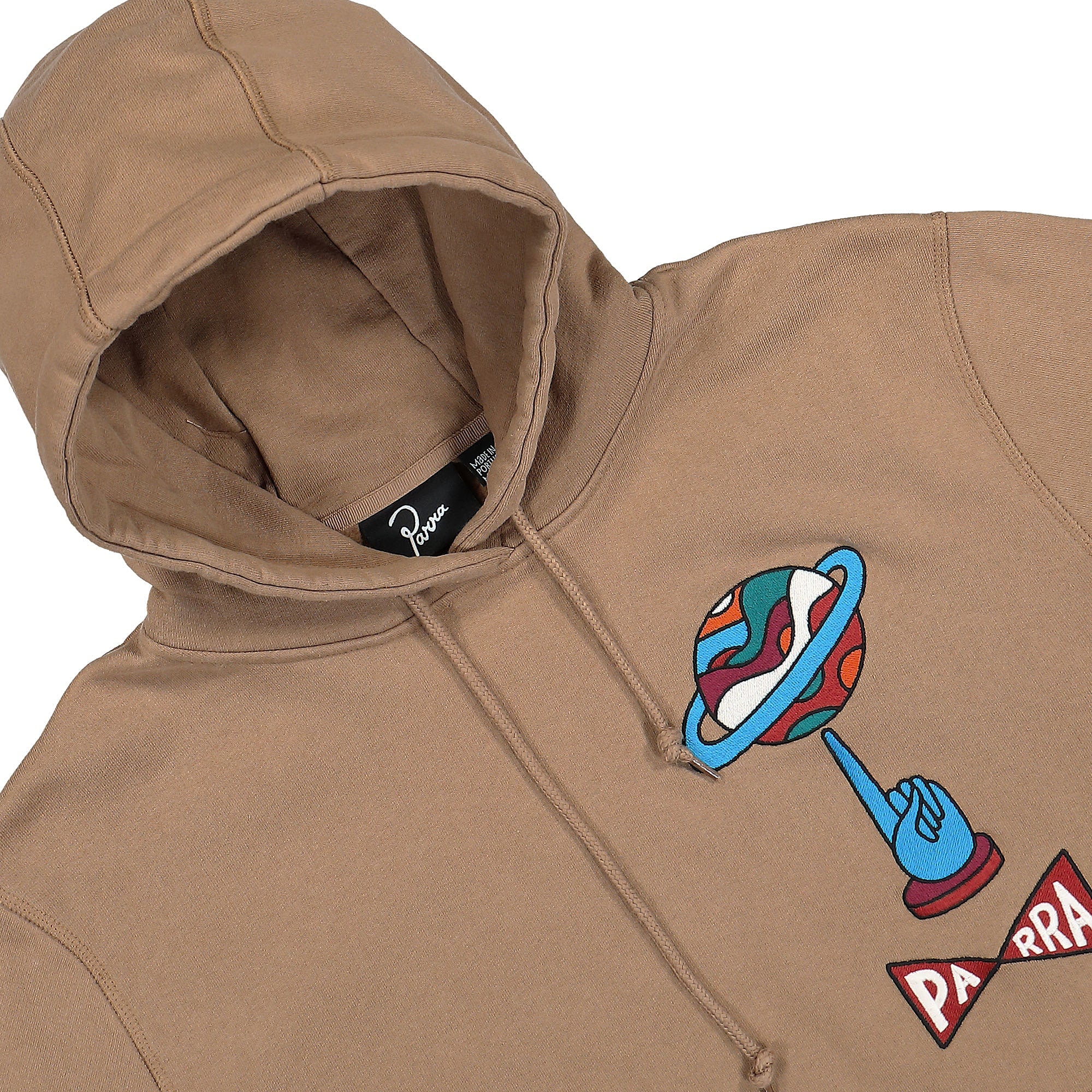 Parra World Balance Hooded Sweatshirt Camel Hoodies Close-up | Overkill