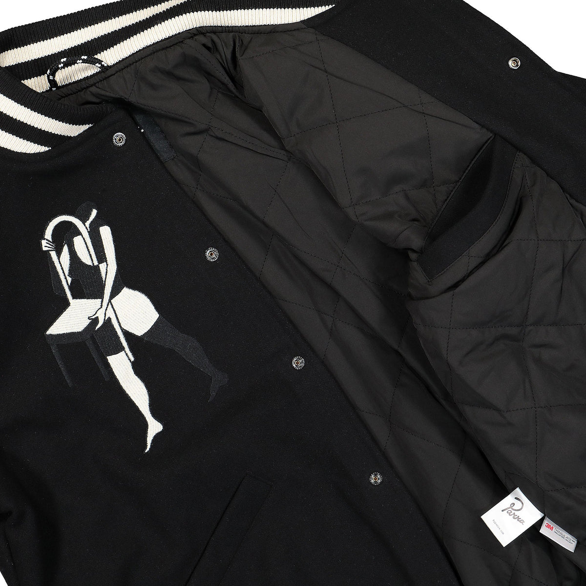Parra Cloudy Star Varsity Jacket Black Jackets Detail view 2 | Overkill