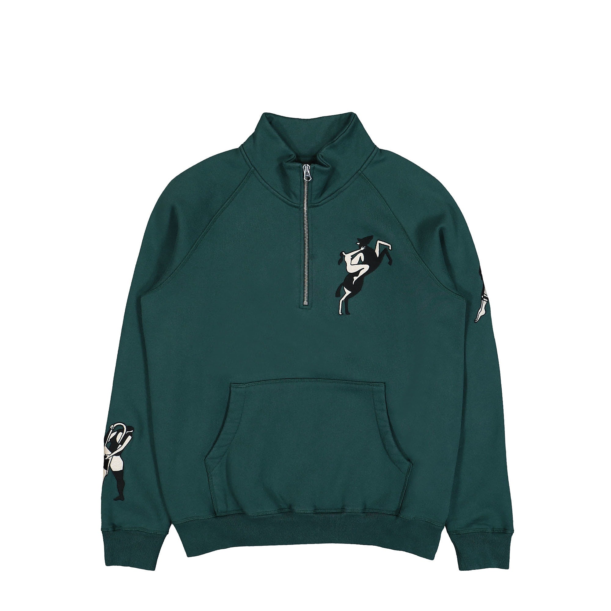 Parra Life Experience Half Zip Sweatshirt Pine Green Sweatshirts 48325 | Overkill