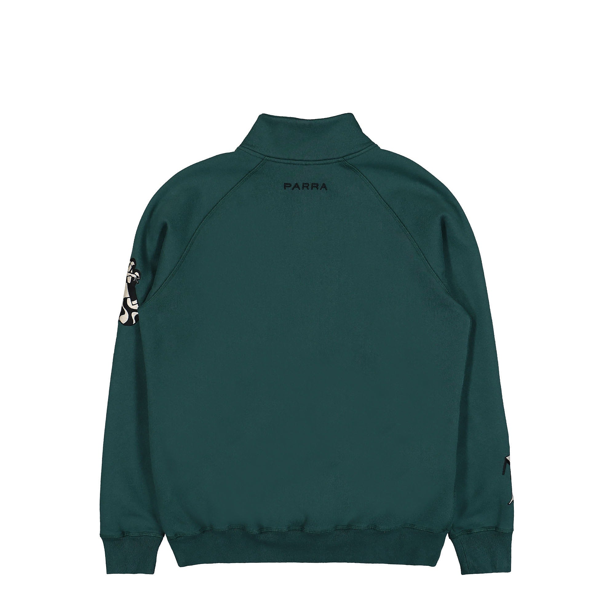 Parra Life Experience Half Zip Sweatshirt Pine Green Sweatshirts Material | Overkill