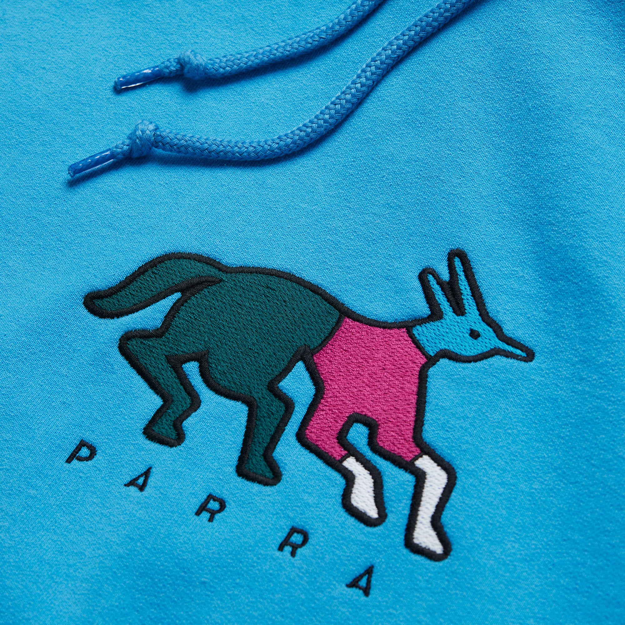 Parra Anxious Dog Hooded Sweatshirt Greek Blue Hoodies Material | Overkill