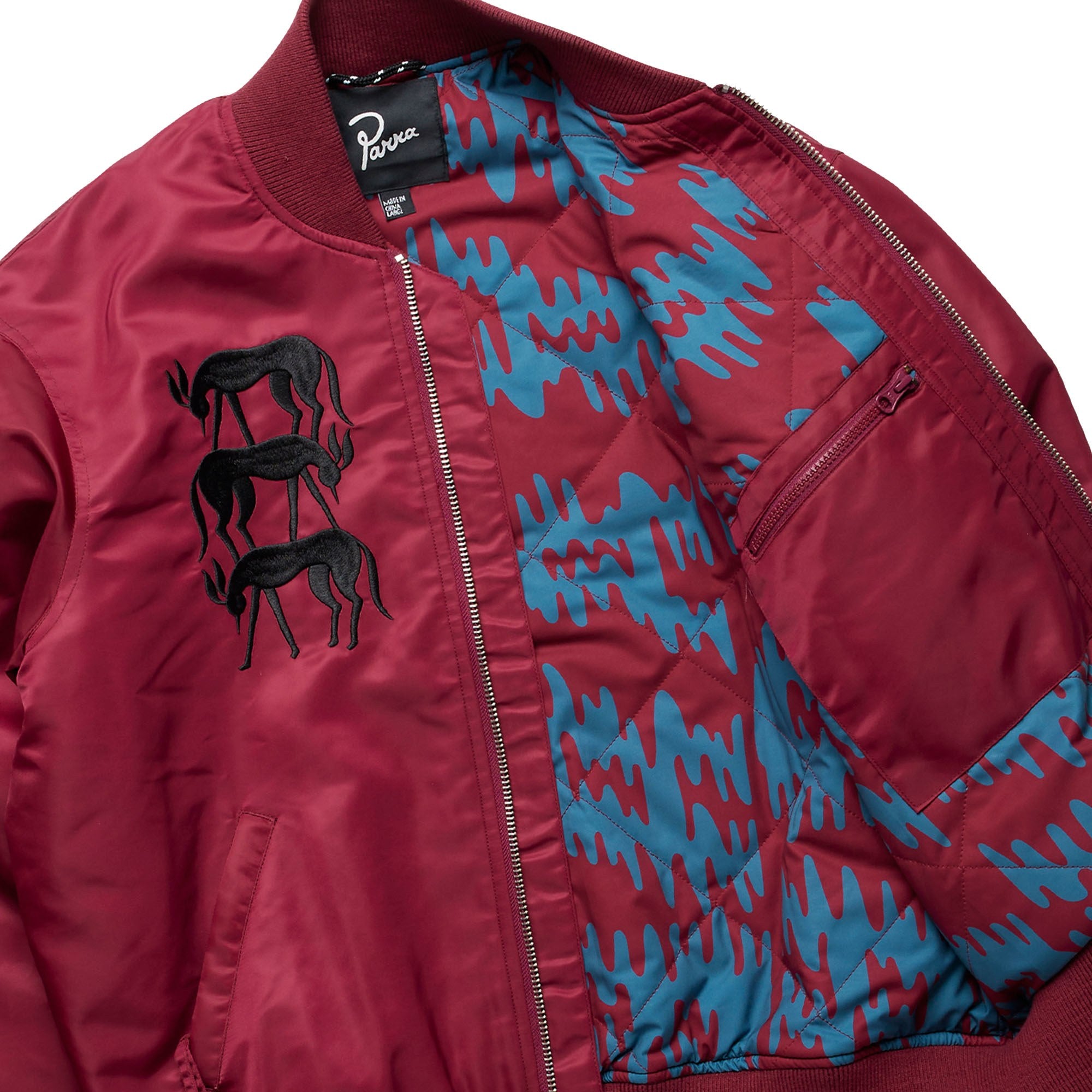 Parra Stacked Pets Varsity Jacket Deep Red Bomber & Varsity Jackets Material | Overkill