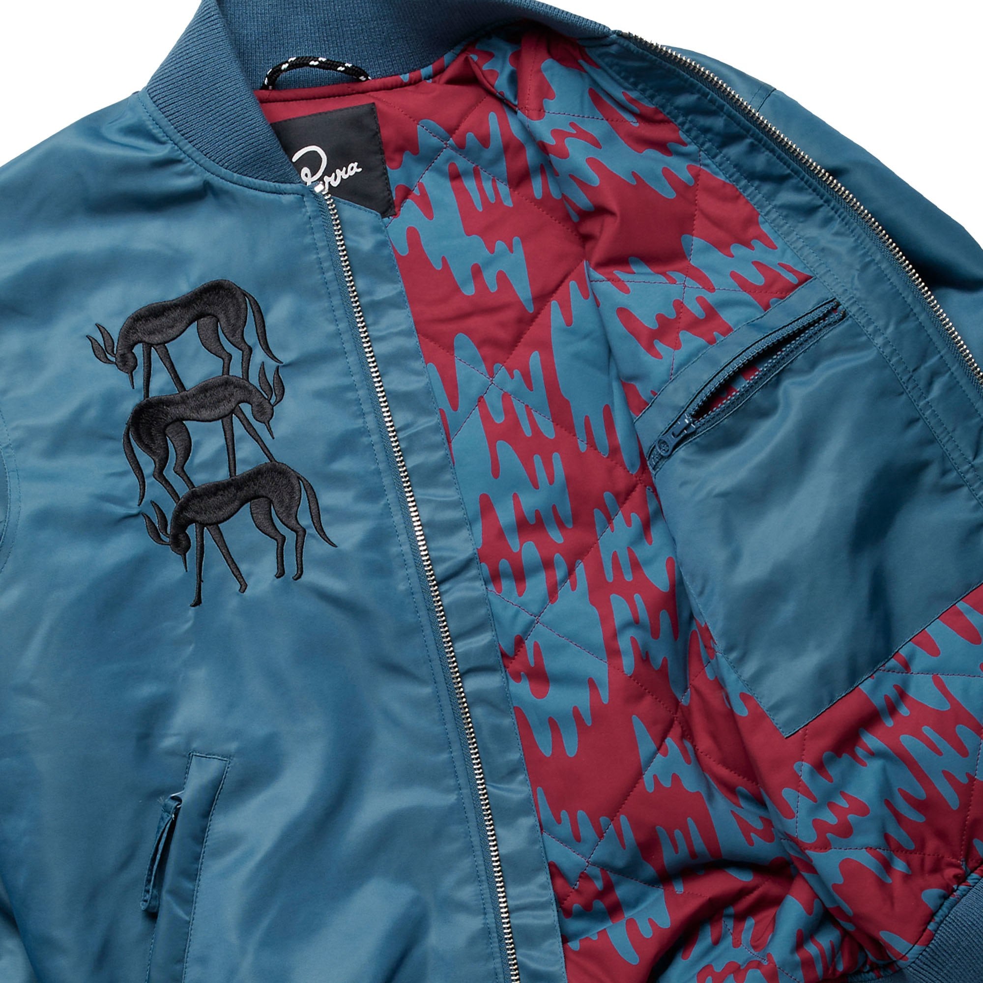 Parra Stacked Pets Varsity Jacket Teal Bomber & Varsity Jackets Material | Overkill