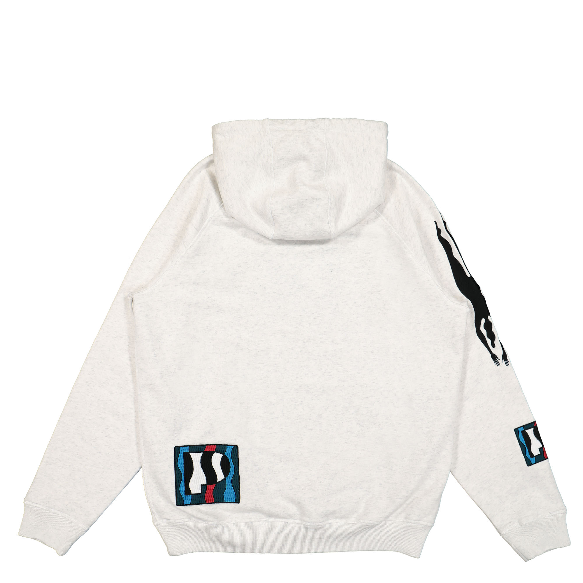 Parra Zebra Striped P Hooded Sweatshirt Ash Grey Hoodies Close-up | Overkill