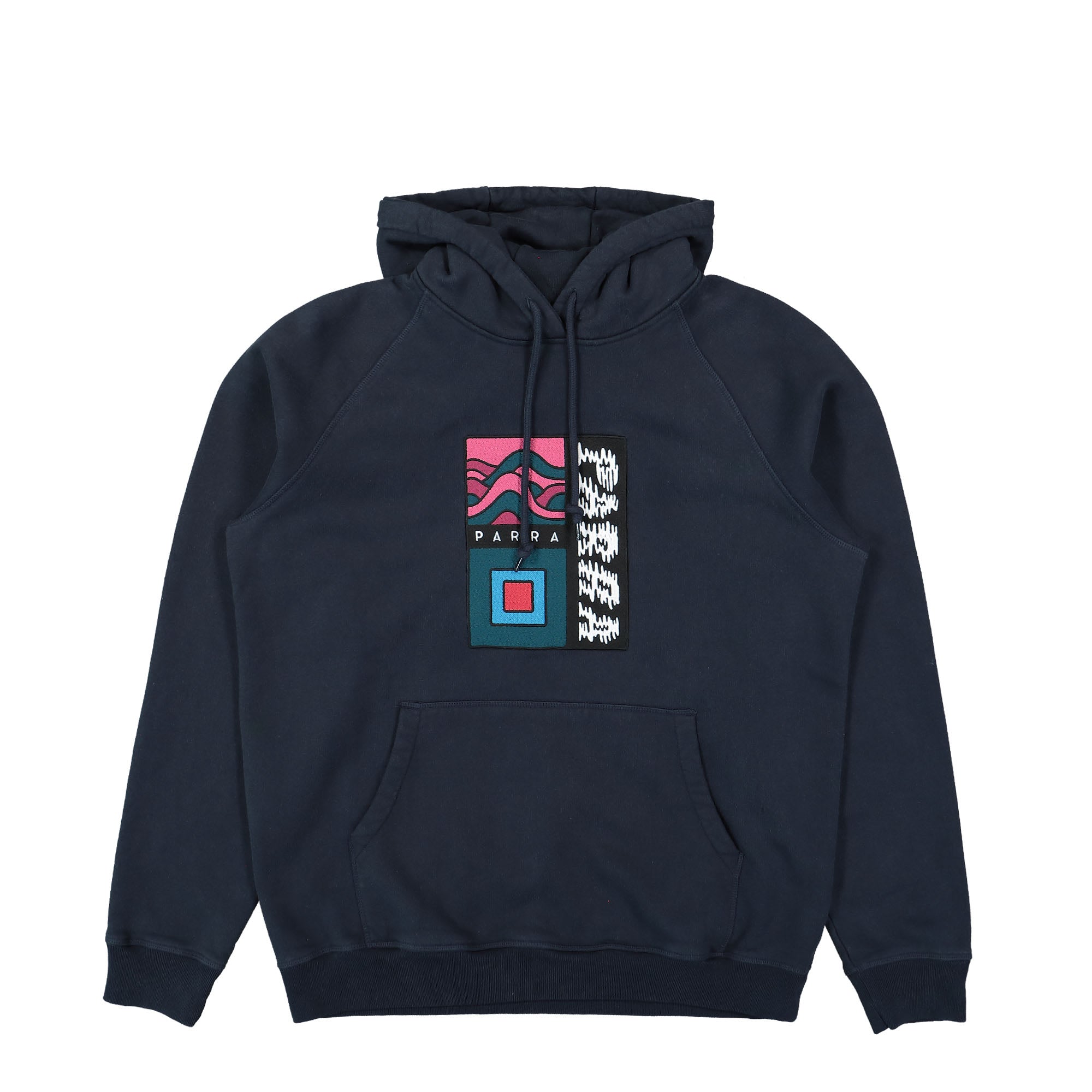 Parra Wave Block Tremors Hooded Sweatshirt Navy Blue Hoodies 49525 | Overkill