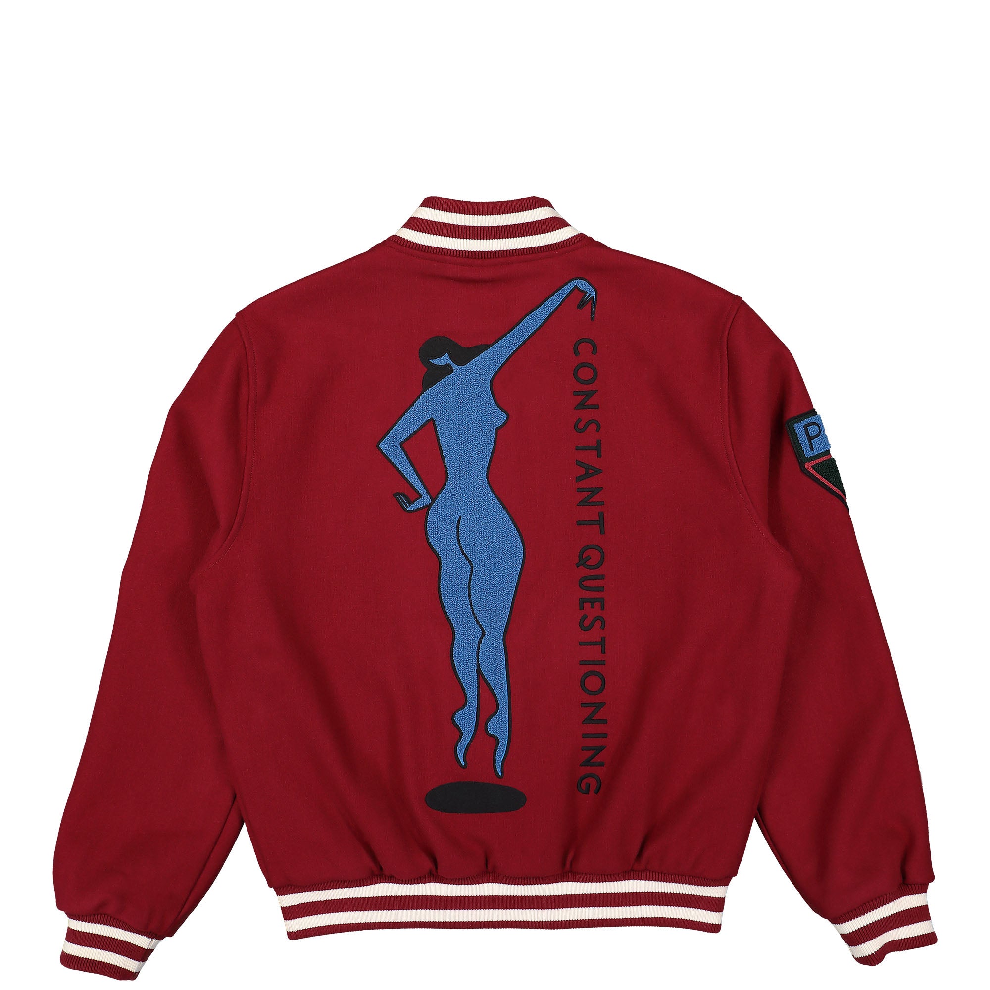 Parra Run Sit & Bike Varsity Jacket Dark Red Bomber & Varsity Jackets Close-up | Overkill