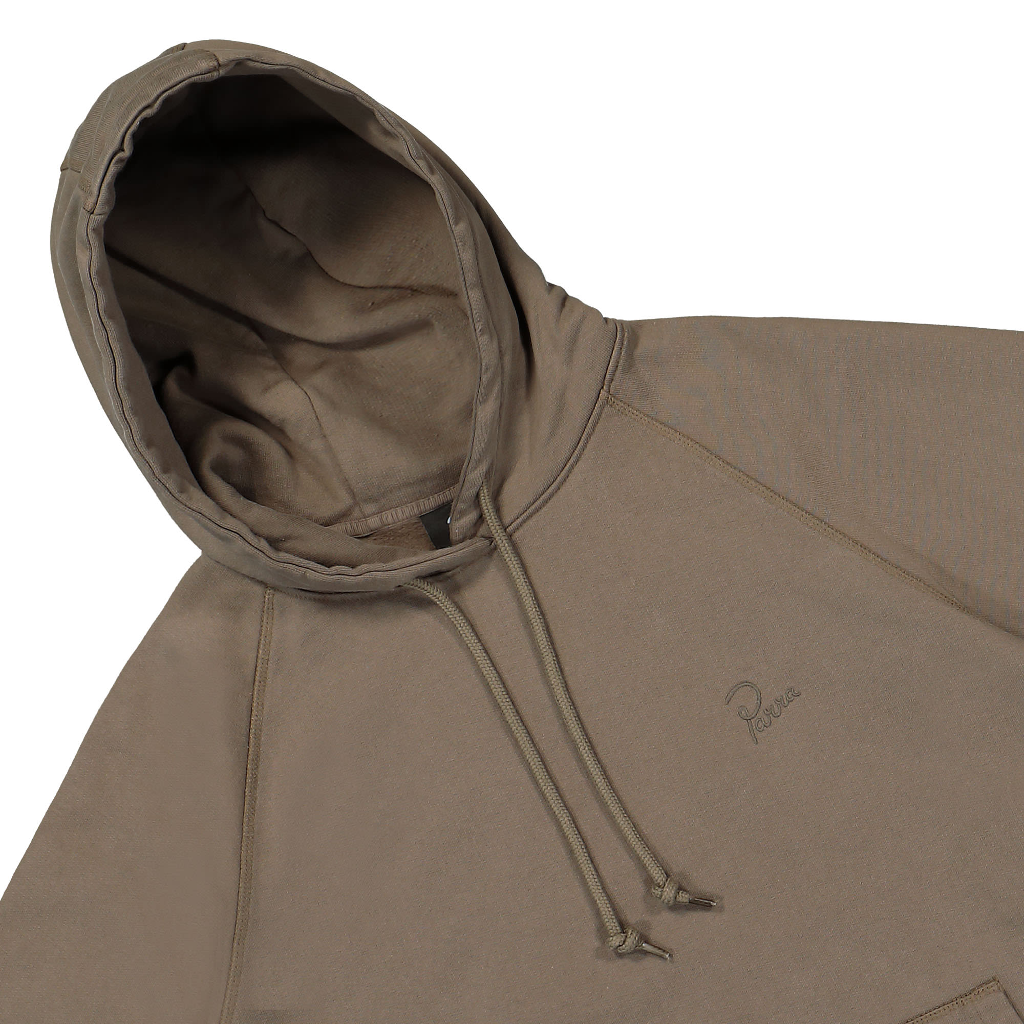 Parra Script Logo Hooded Sweatshirt Mushroom Hoodies Close-up | Overkill