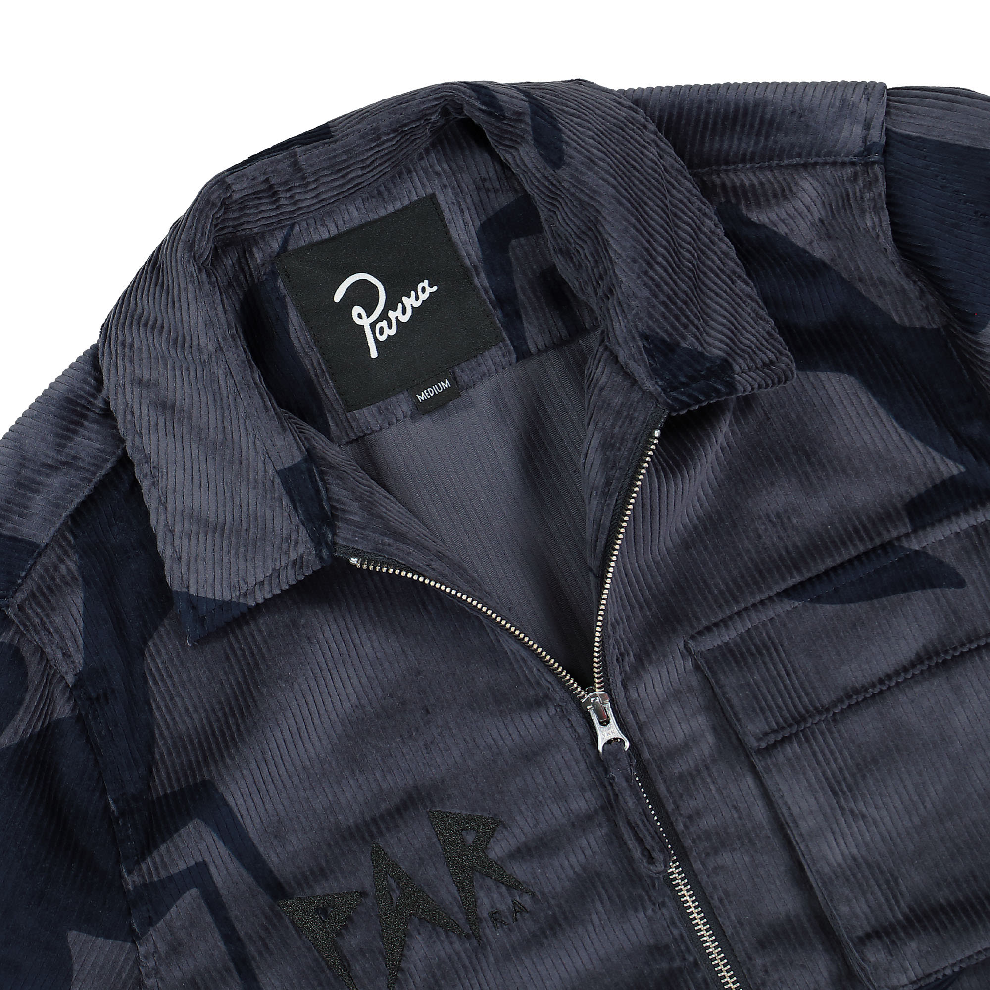 Parra Clipped Wings Shirt Jacket Greyish Blue Bomber & Varsity Jackets Close-up | Overkill