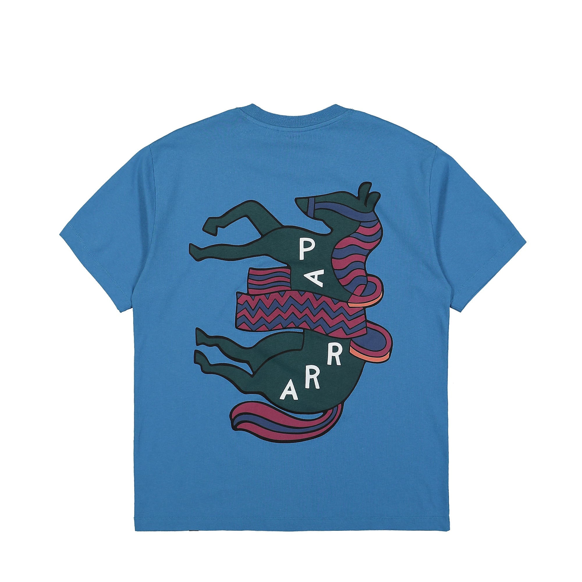 Parra Fancy Horse T-Shirt Azure Blue T-Shirts Close-up | Overkill