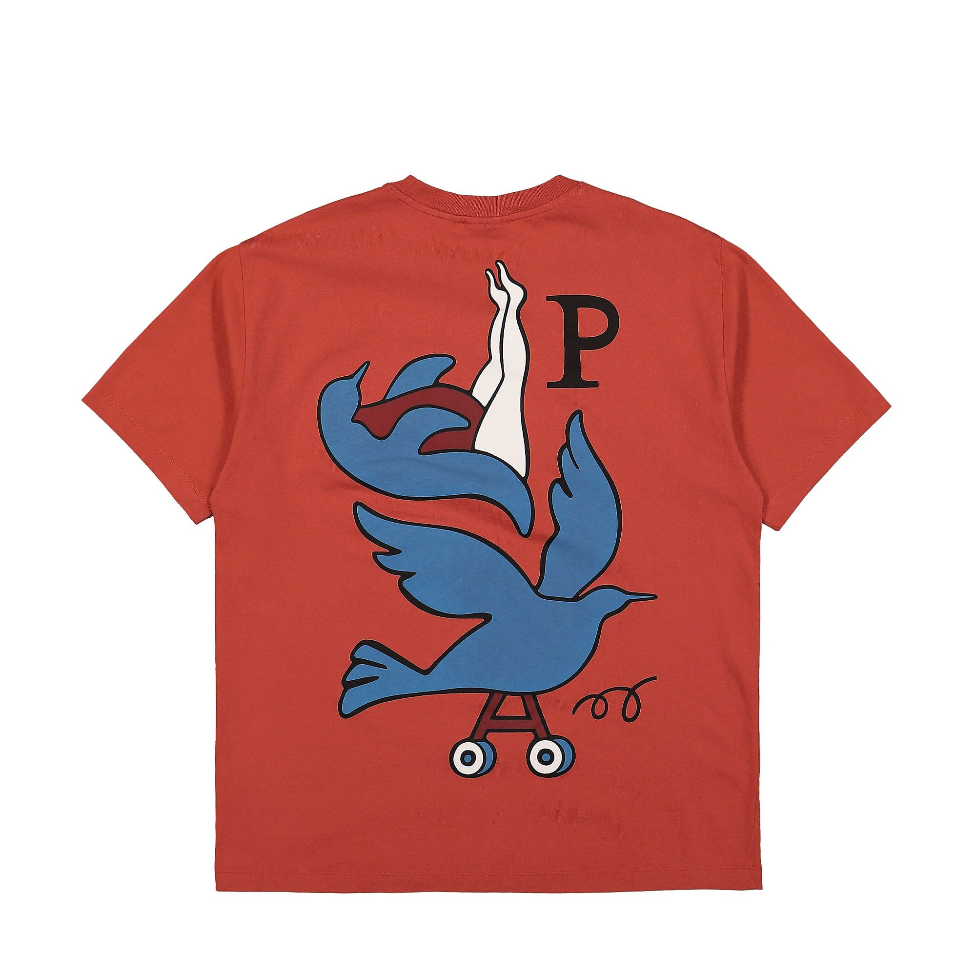 Parra Wheeled Bird T-Shirt Rust T-Shirts Close-up | Overkill