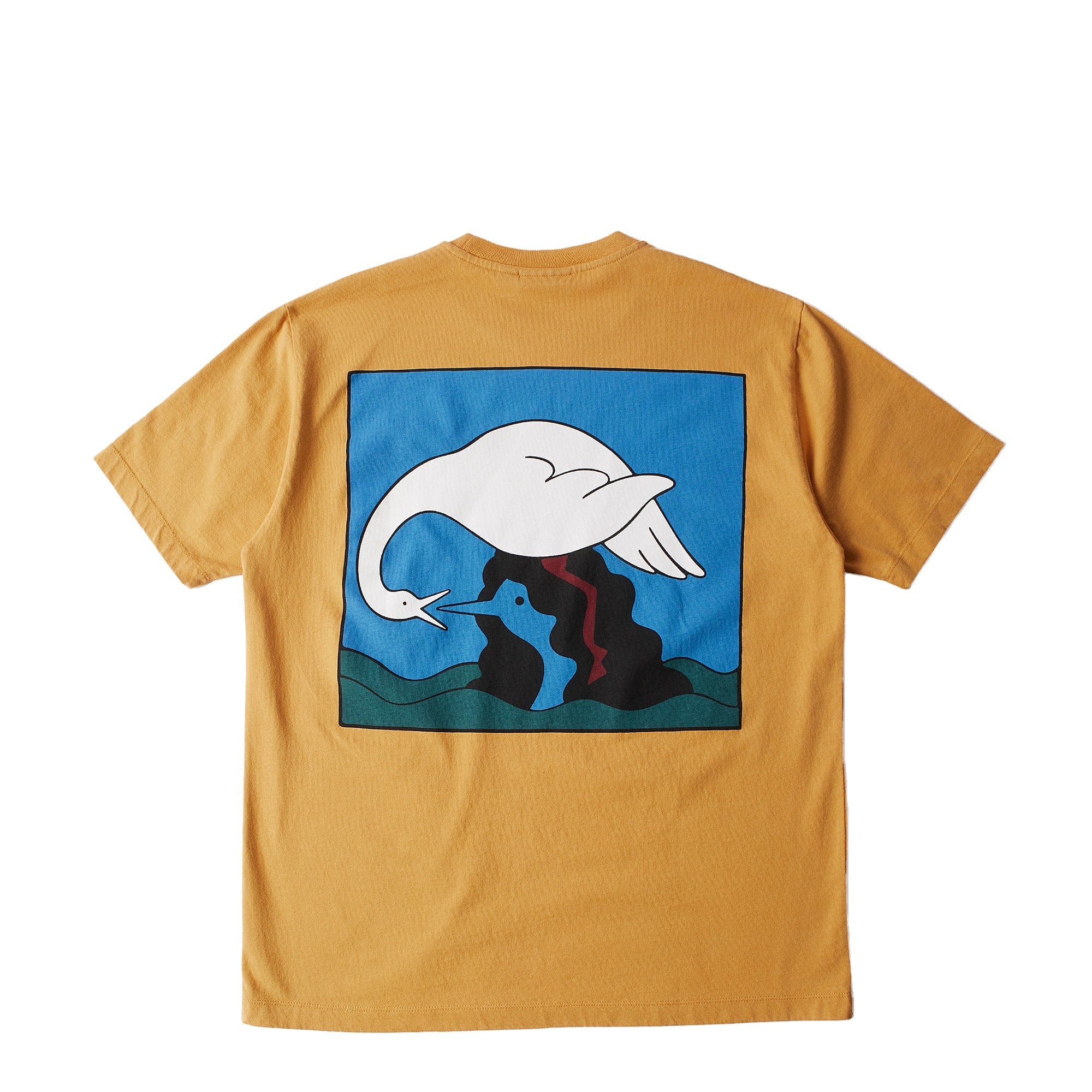 Parra Swan To The Face T-Shirt Ocher T-Shirts Close-up | Overkill