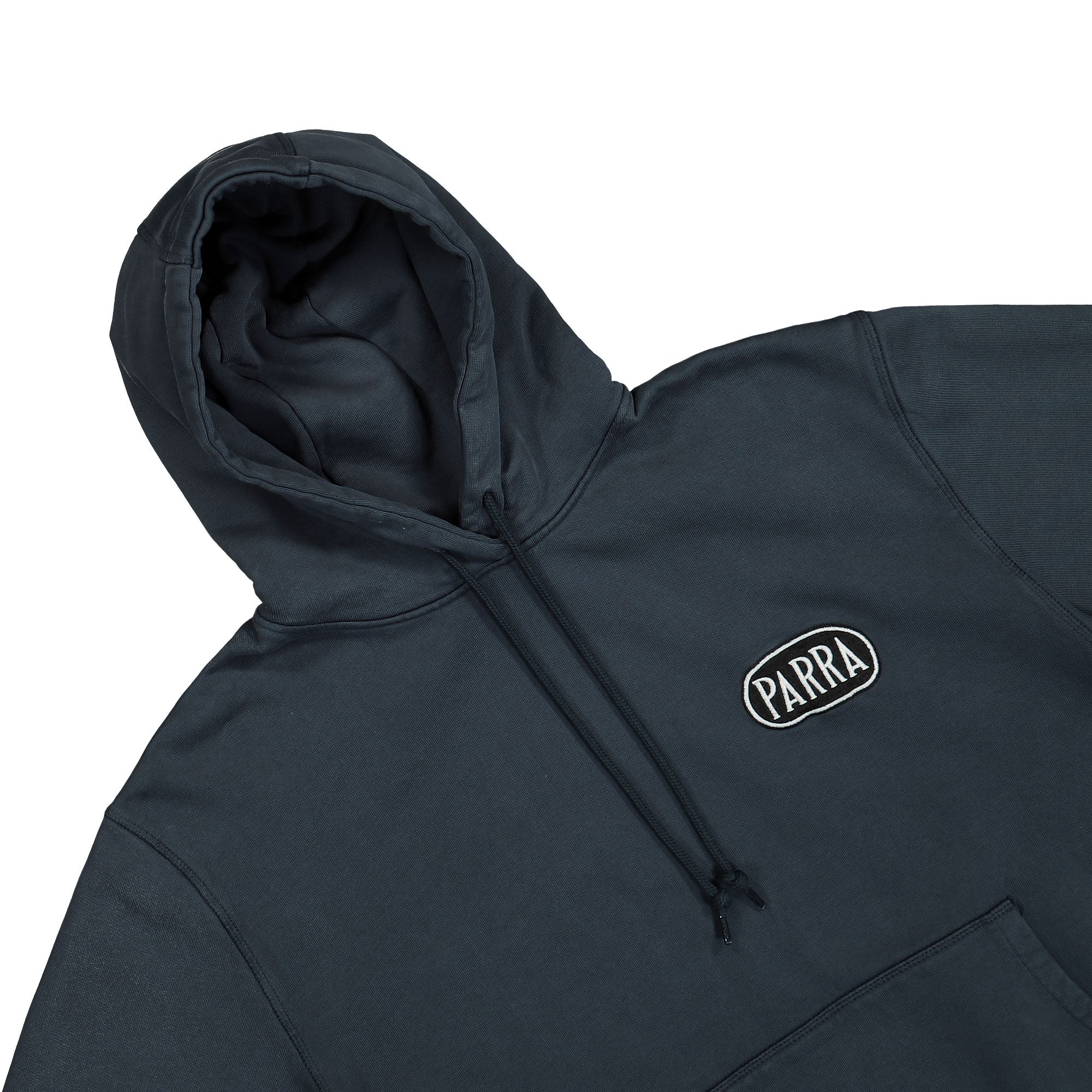 Parra Oval Logo Hooded Sweatshirt Washed Blue Sweatshirts Close-up | Overkill