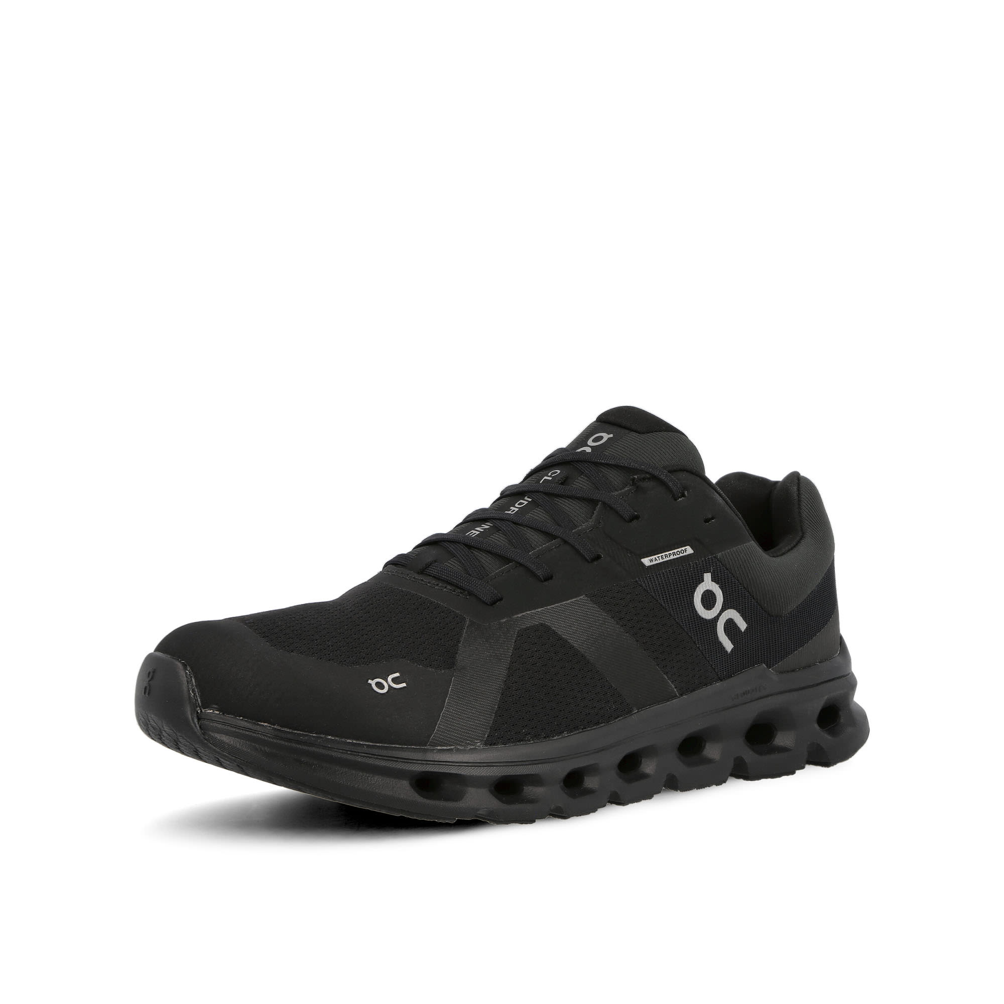 On Cloudrunner Waterproof Black Low Top Sneakers Close Up | Overkill