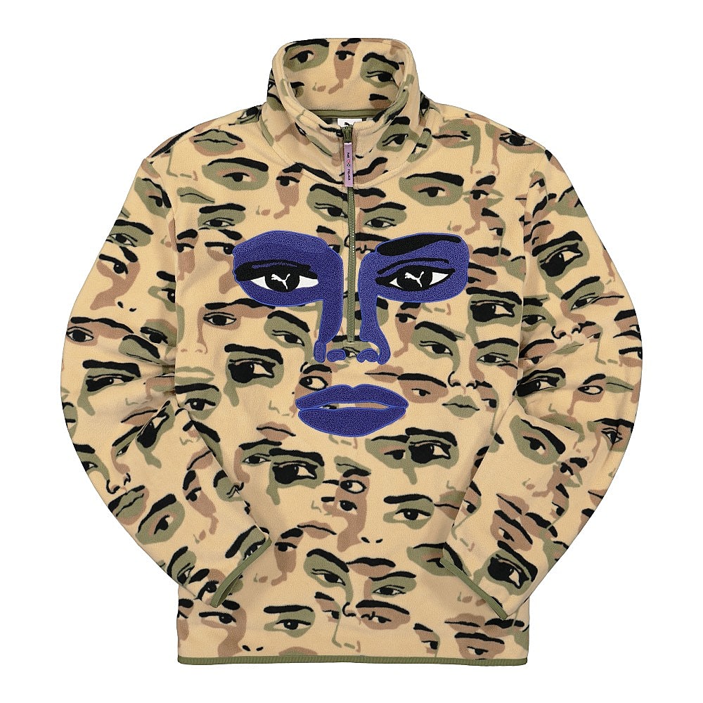 Puma Kidsuper Studios x Puma All Over Print Fleece Half Zip Top Pale Khaki 530402 96 | Overkill