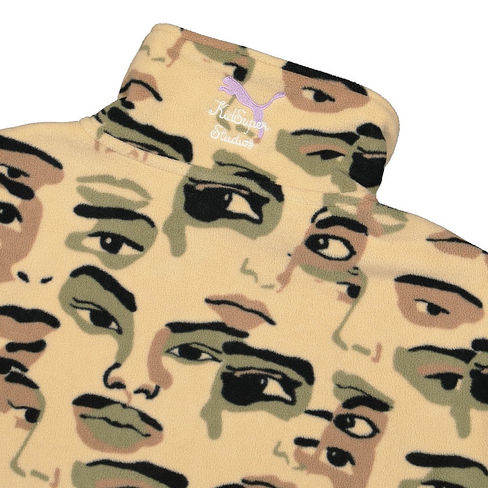 Puma Kidsuper Studios x Puma All Over Print Fleece Half Zip Top Pale Khaki Detail view 1 | Overkill