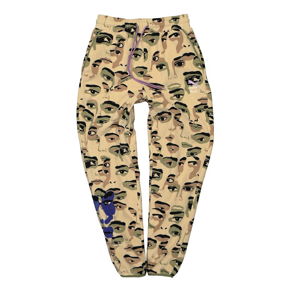 Puma Kidsuper Studios x Puma All Over Print Fleece Pants Pale Khaki - All Over Print Casual Pants 530403 96 | Overkill