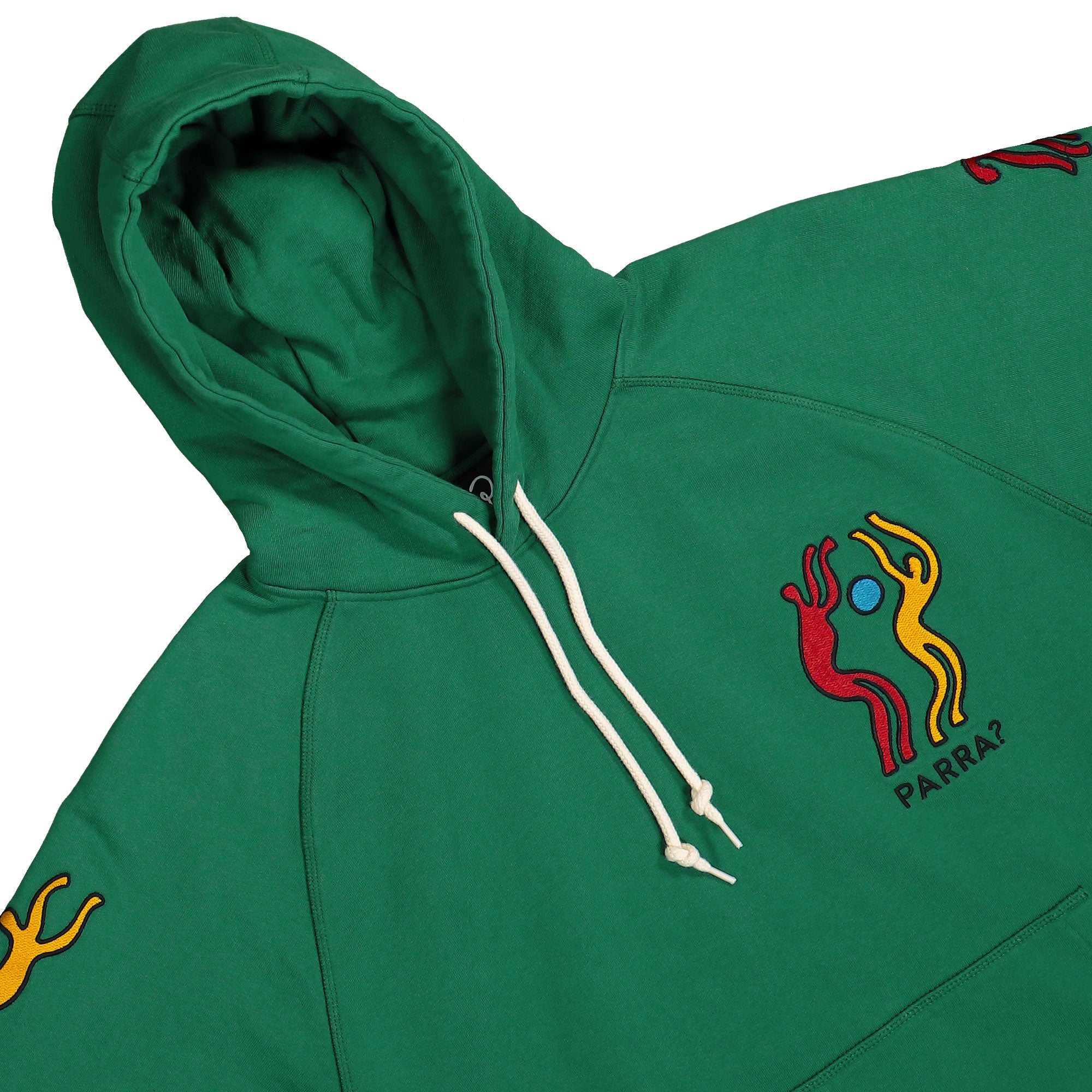 Parra La Chambre Nuit Hooded Sweatshirt Washed Green Hoodies Close-up | Overkill