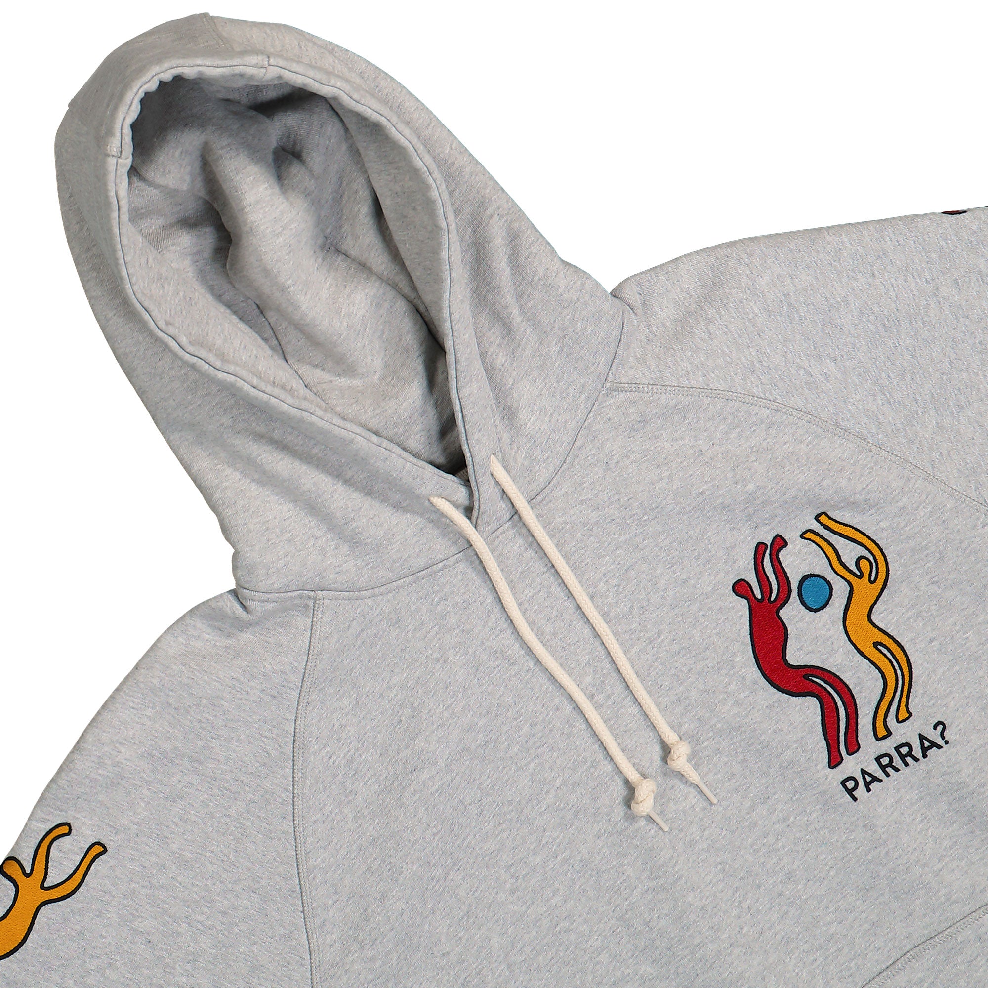 Parra La Chambre Nuit Hooded Sweatshirt Heather Grey Hoodies Close-up | Overkill