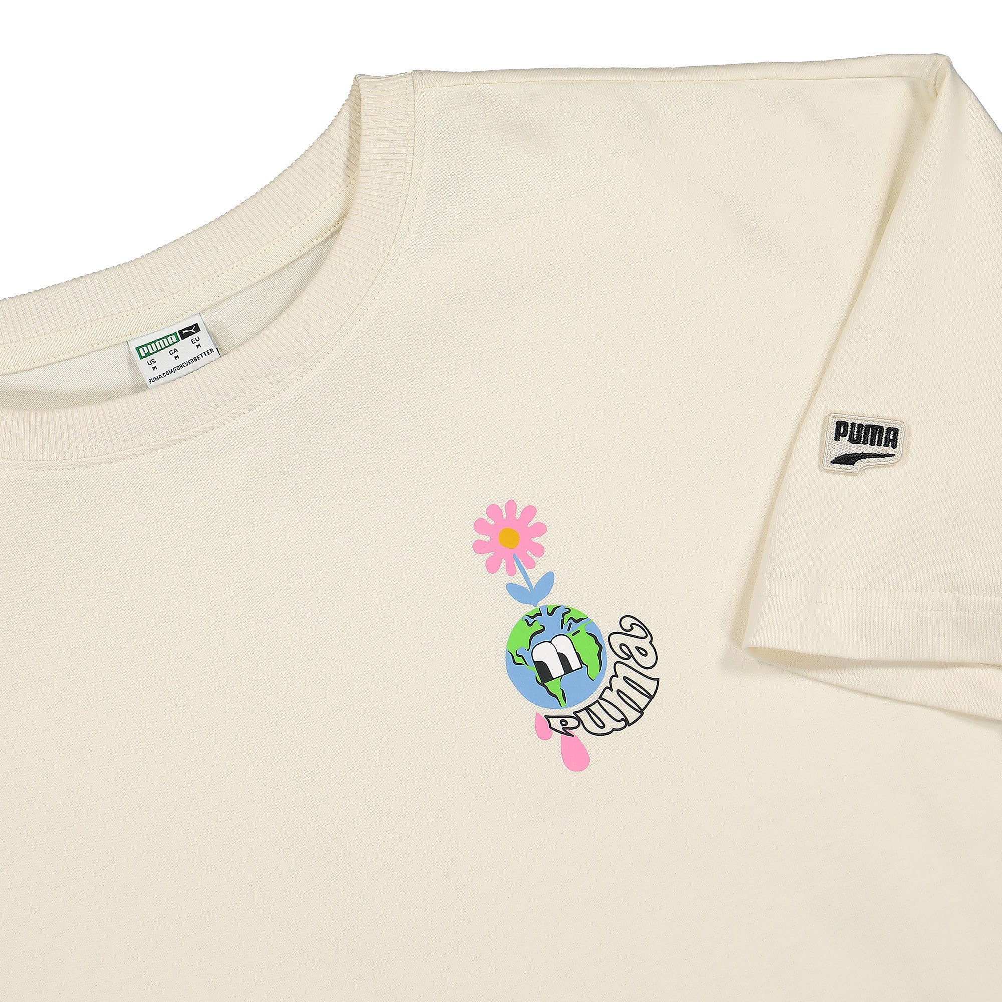 Puma Wmns Downtown Graphic Tee Ivory Glow T-Shirts Close-up | Overkill
