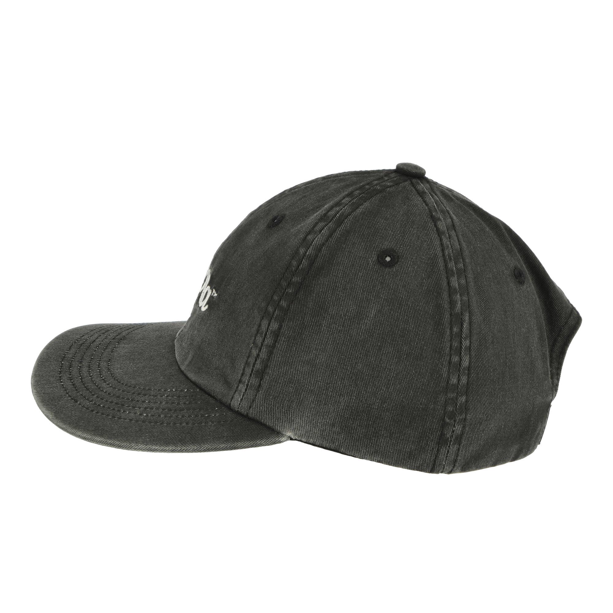 Parra Scripted 6 Panel Hat Washed Black Caps Material | Overkill