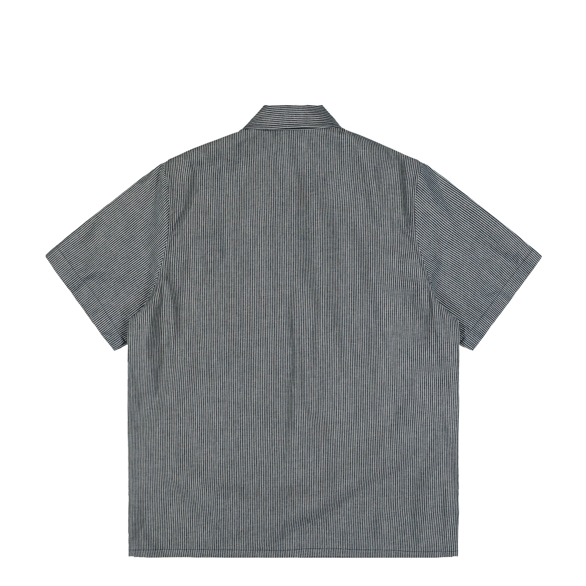 Parra Work Later Short Sleeve Shirt Blue Shirt Close-up | Overkill