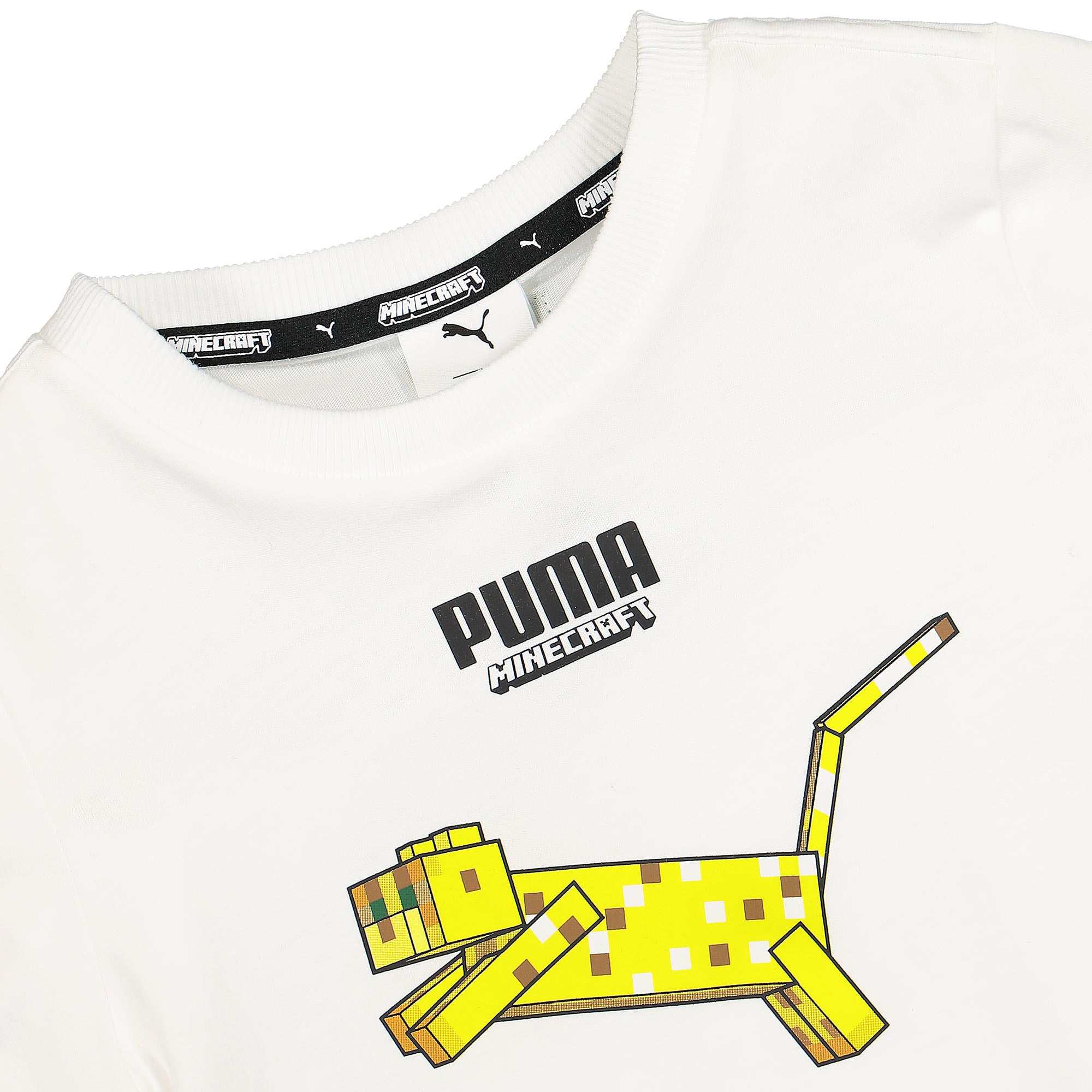 Puma Minecraft x Puma Graphic Tee Kids Puma White T-Shirts Close-up | Overkill