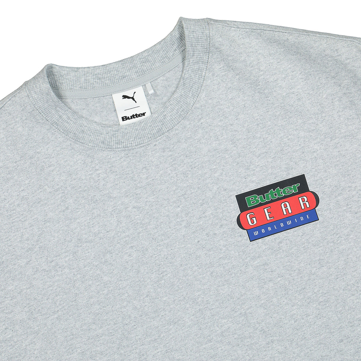 Puma Butter Goods x Puma Graphic Tee Light Gray Heather T-Shirts Close-up | Overkill