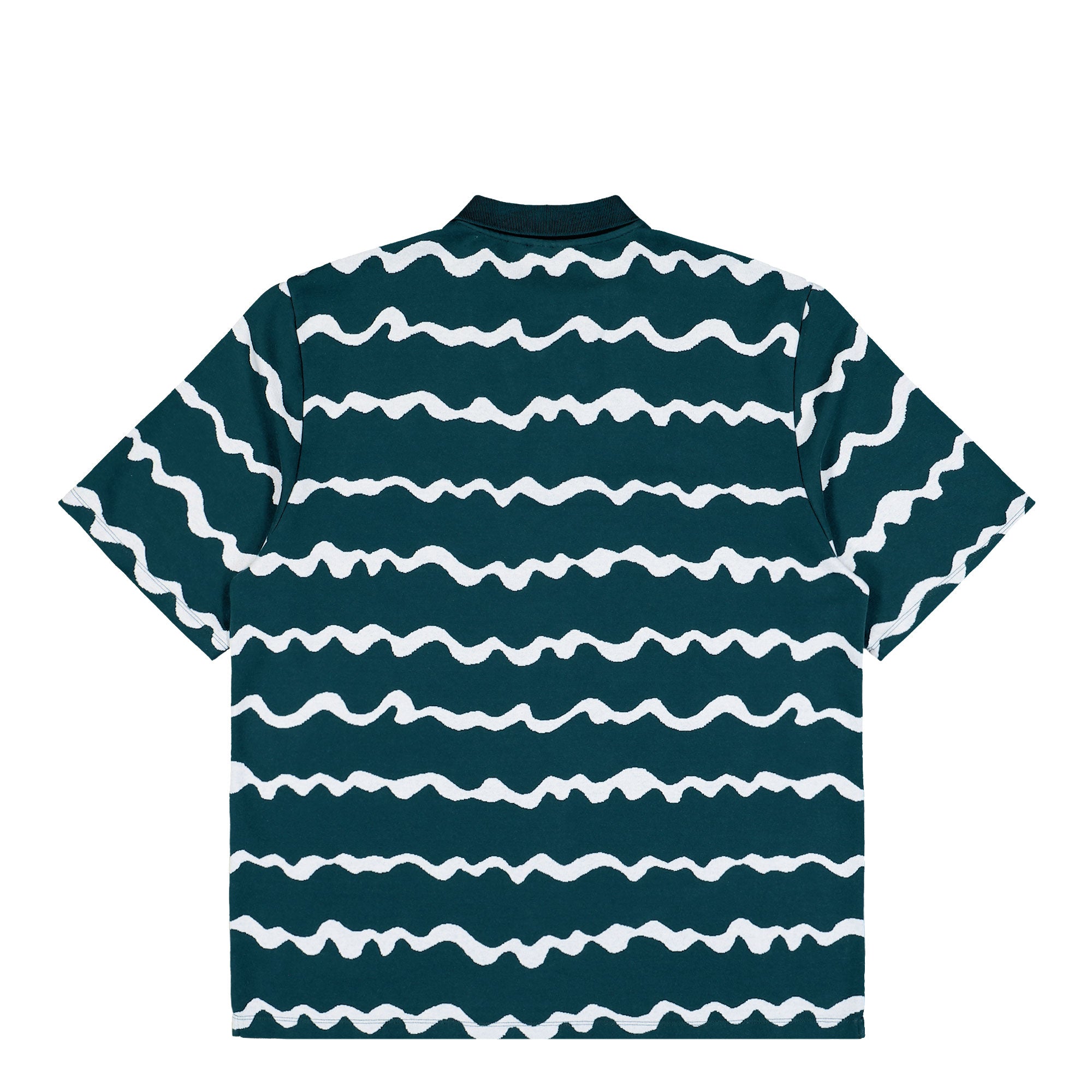 Parra Broken Waves Polo Shirt Pine Green Polo Shirts Close-up | Overkill