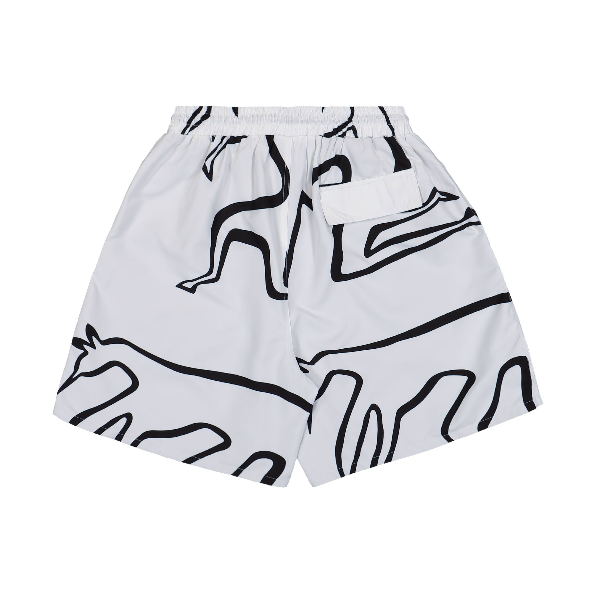 Parra Yoga Walks Swim Shorts White Swimwear Close-up | Overkill